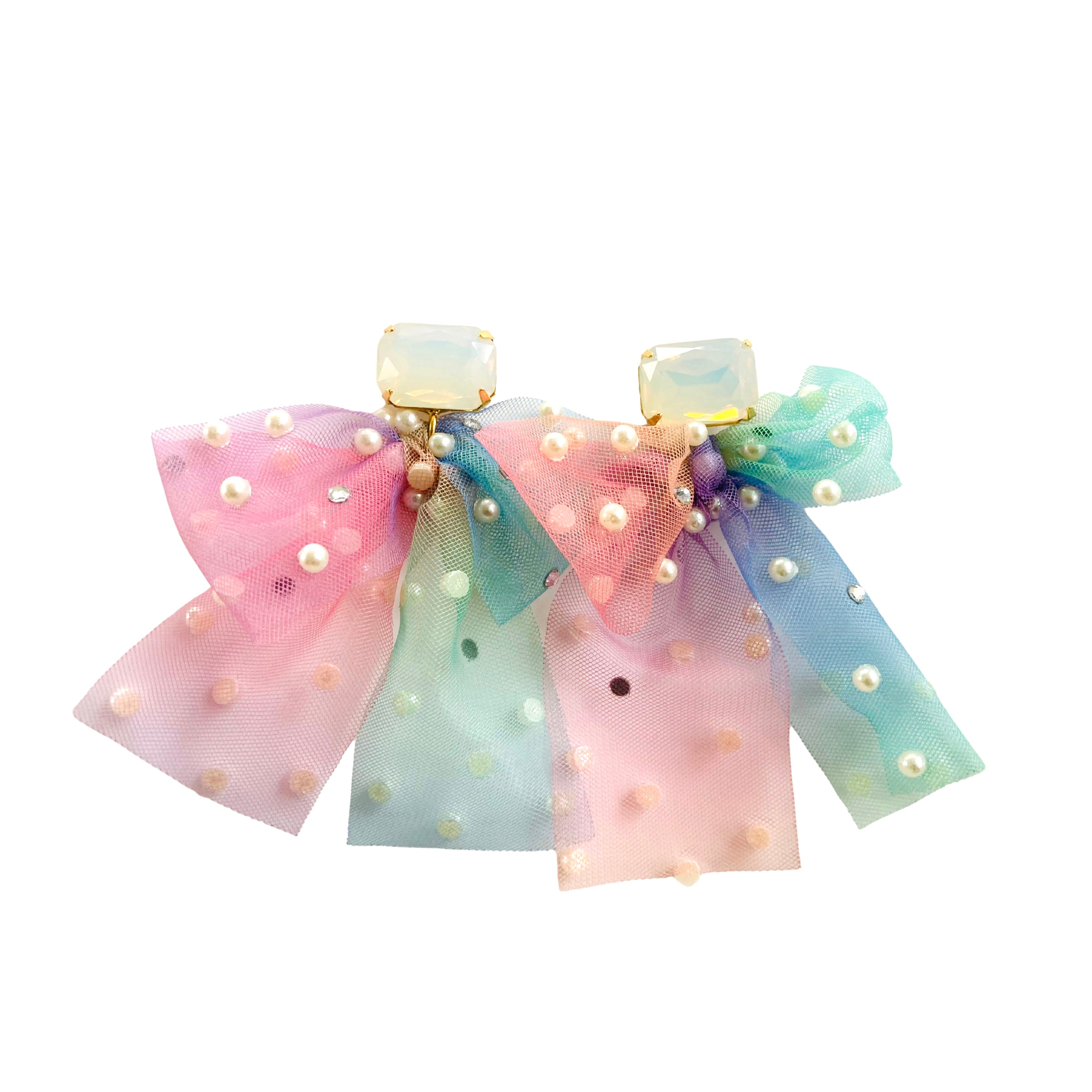 Women’s Tulle Bow In Rainbow The Pink Reef