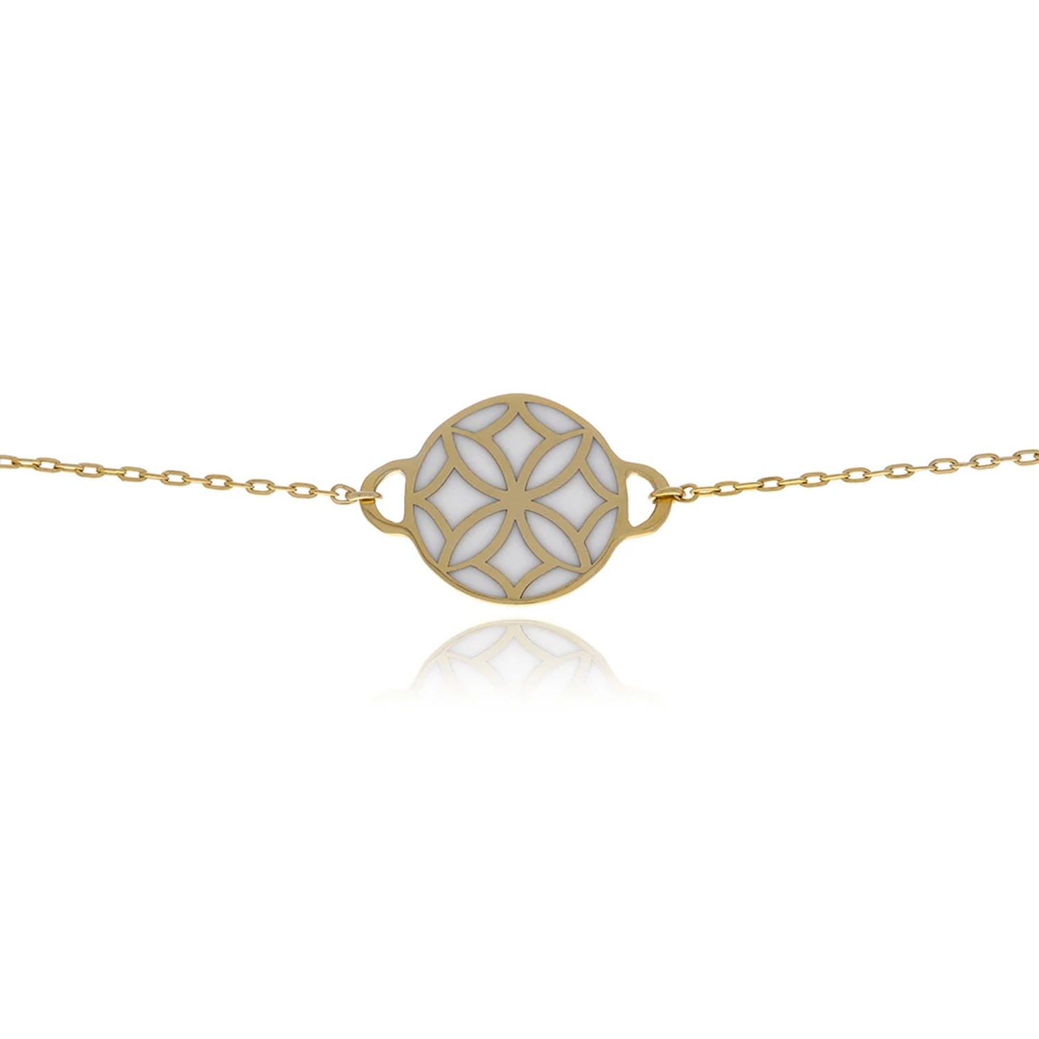 Georgina Jewelry Women's White Signature Flower Gold Necklace In Gray