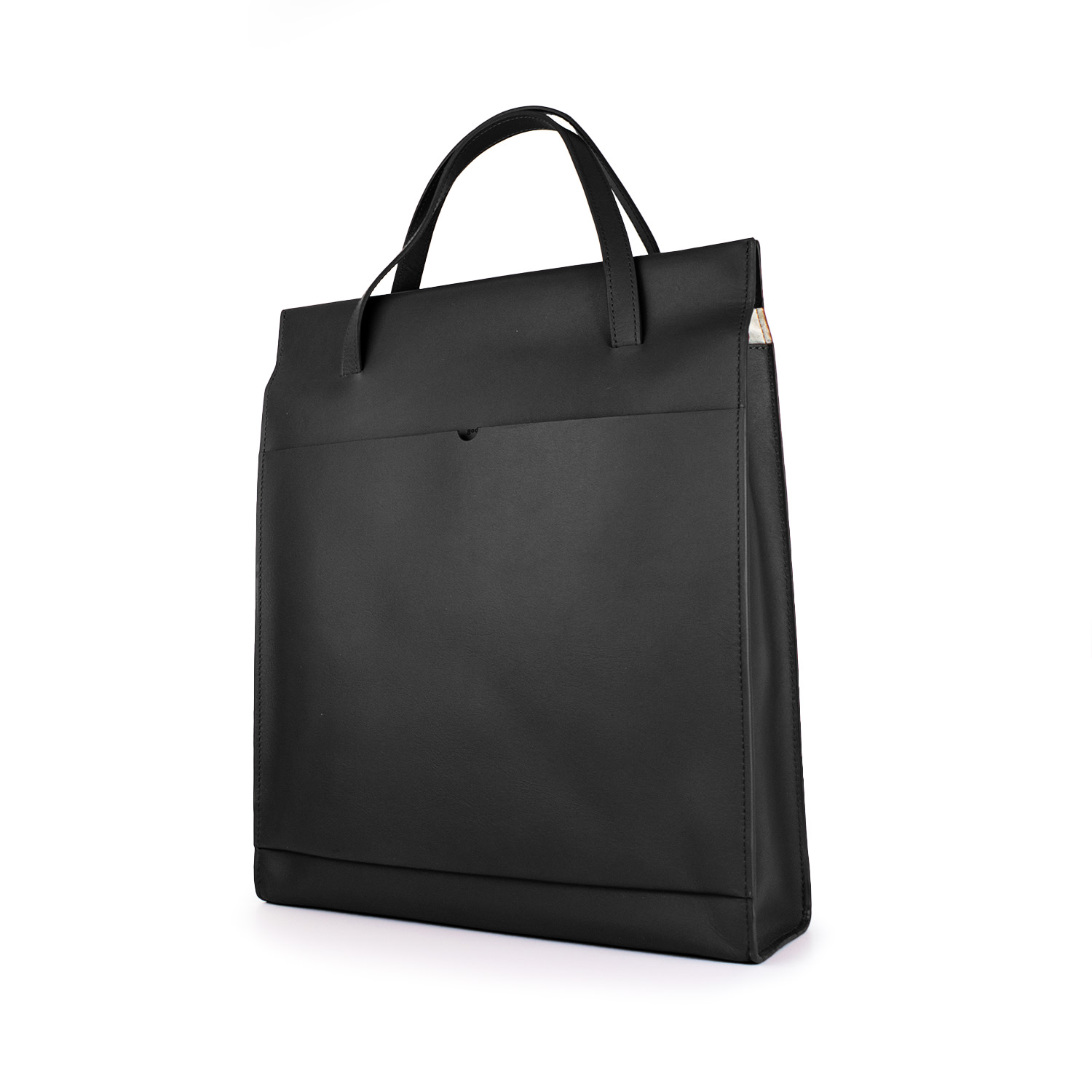 Men’s Handmade Adjustable Leather Tote Bag - Black Godi.