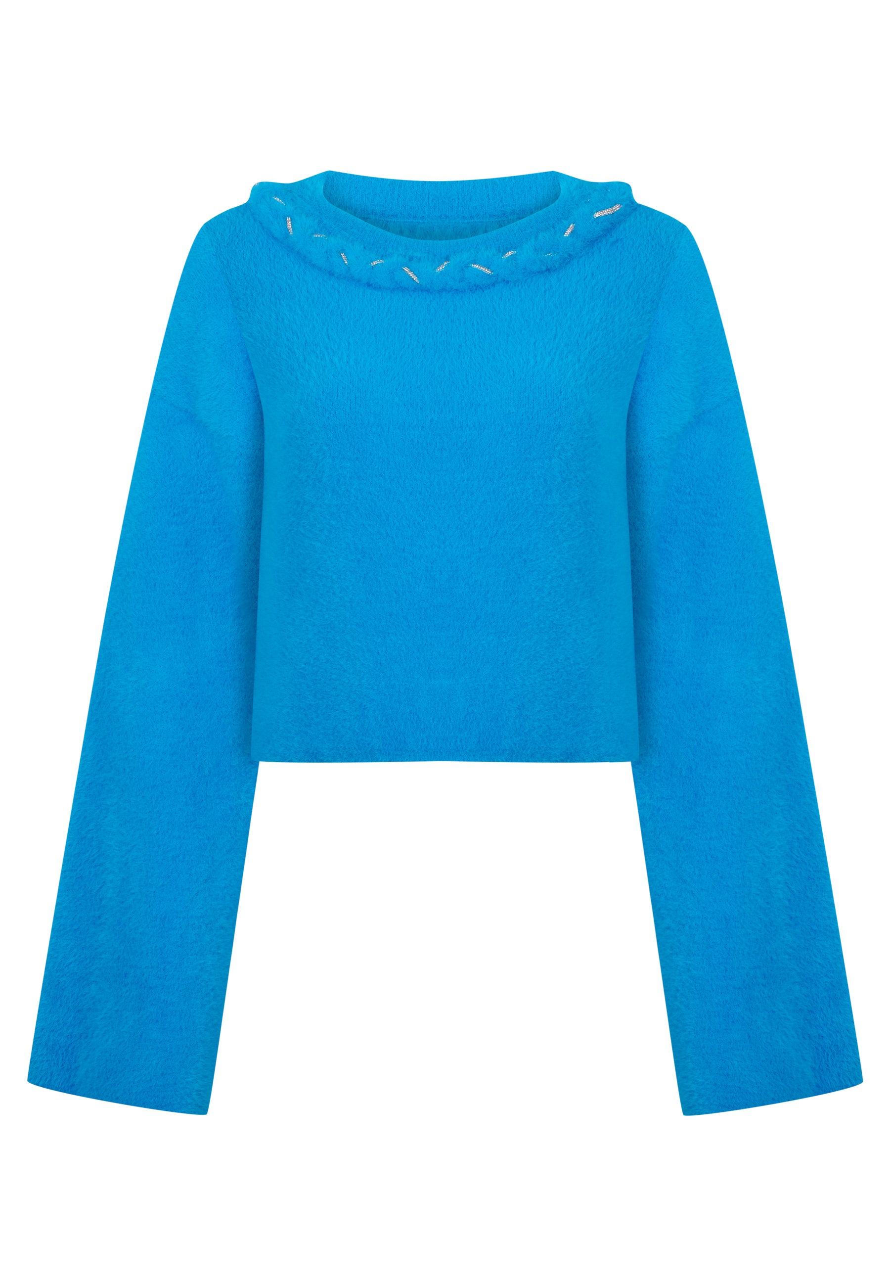 Shop Nocturne Women's Embellished Knit Sweater Blue