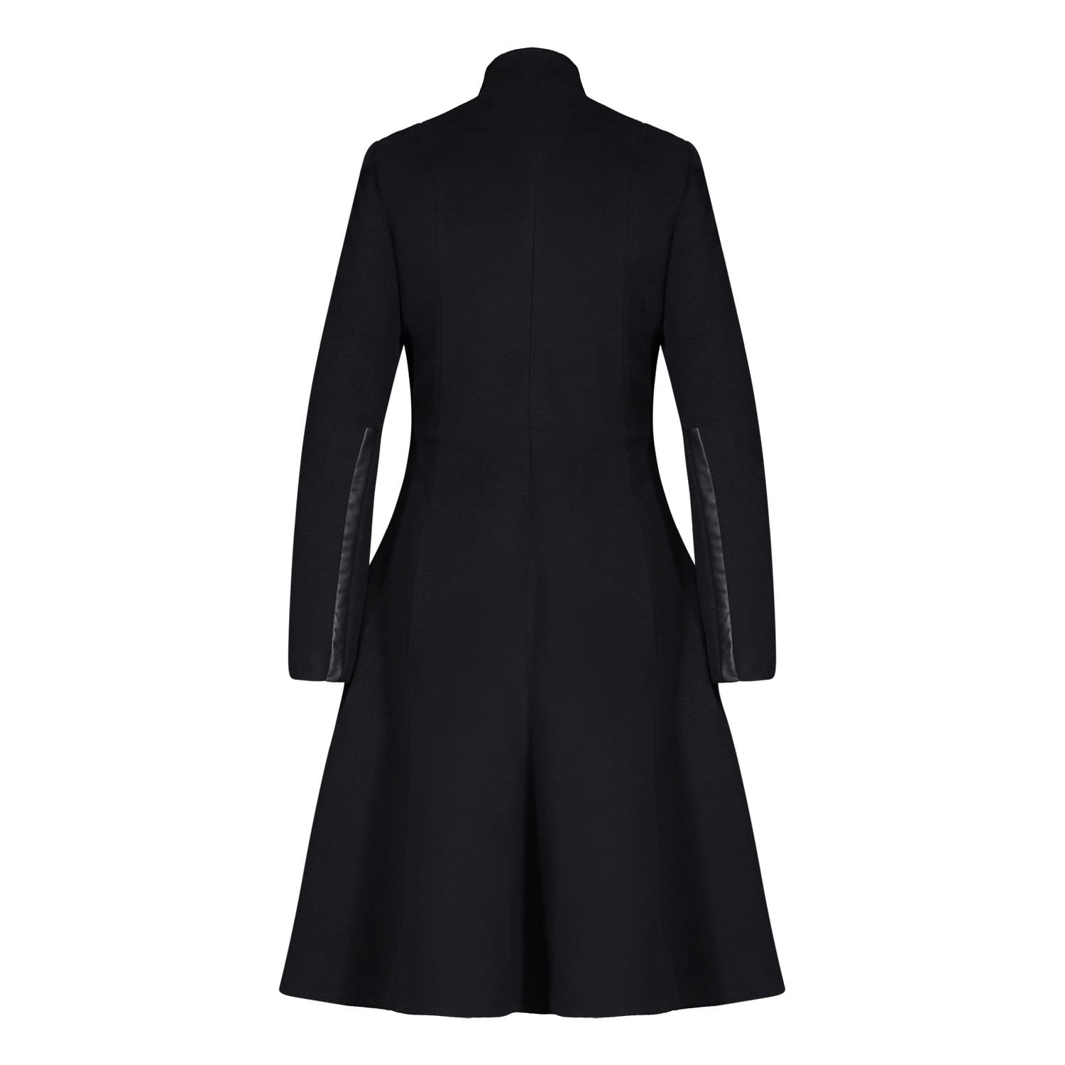lambskin trim wool cashmere blend tailored coat
