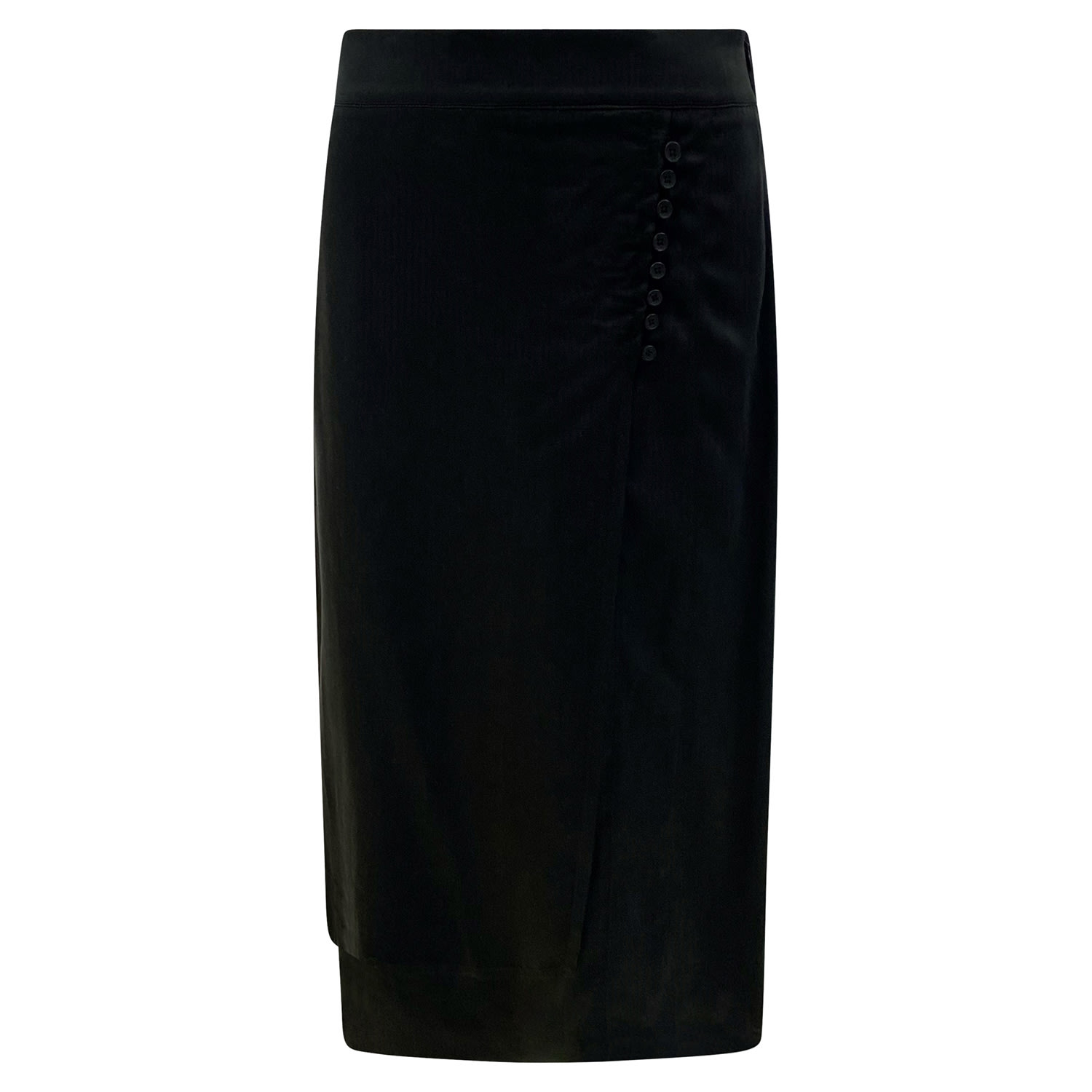 Haris Cotton Women's Pure Viscose Wrap Skirt - Black In Black