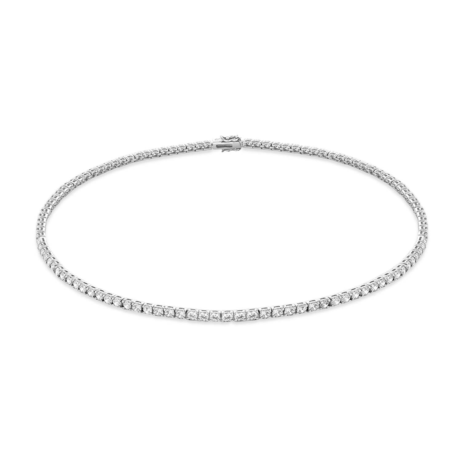 Sally Skoufis Men's Silver / White Rebel Necklace With Man Made Cz Diamond Stimulant In Sterling Silver In Multi