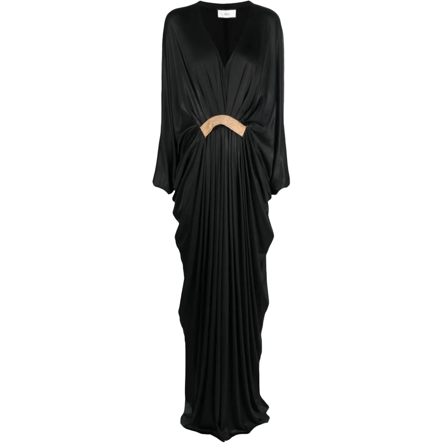 Women’s Black Gathered Butterfly-Sleeve Dress Small Nissa