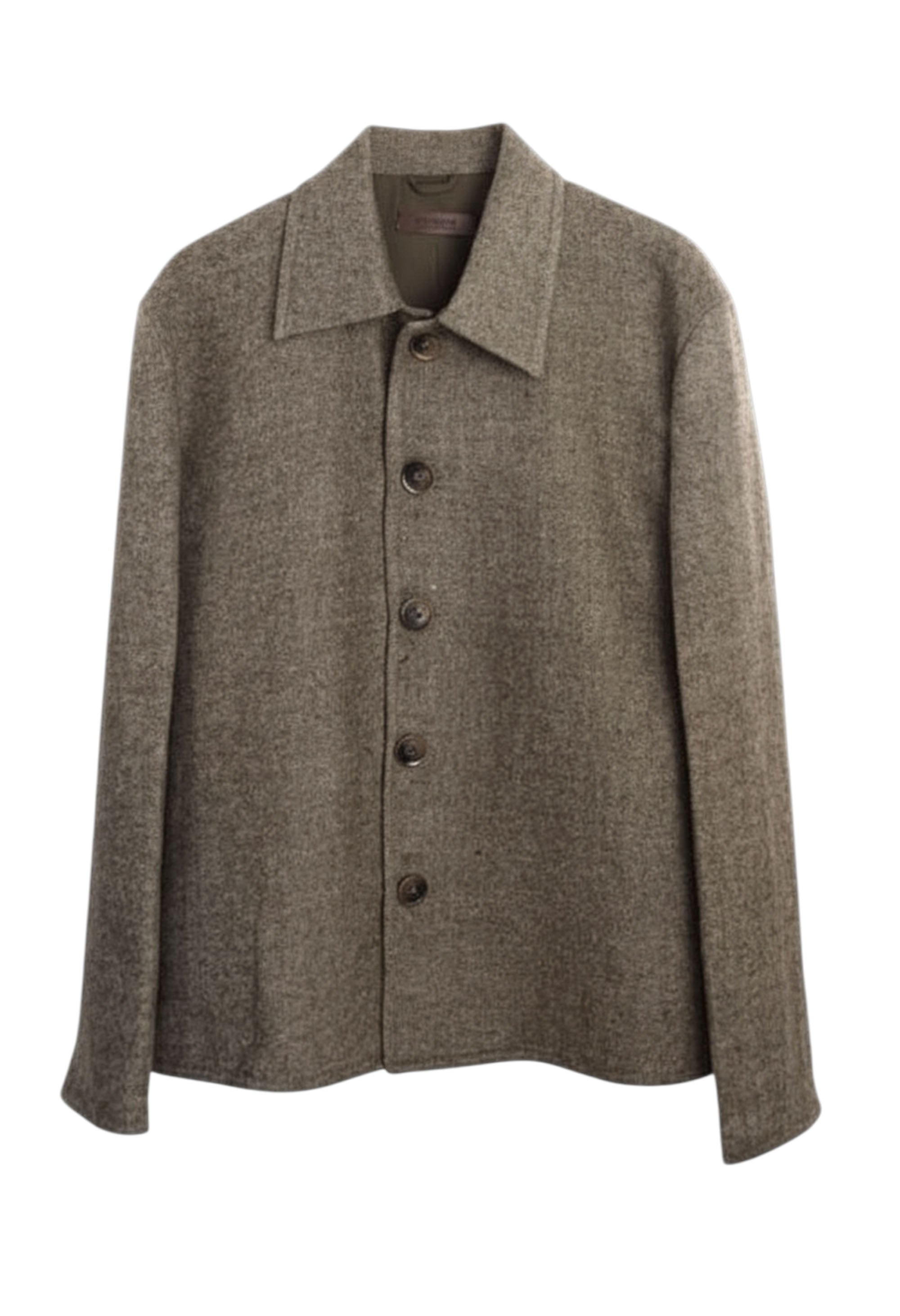 Stovaria Men's Brown Handcrafted Pure Wool Jacket - Handwoven Himalayan Sheep Wool -  Natural & Undyed Oversh