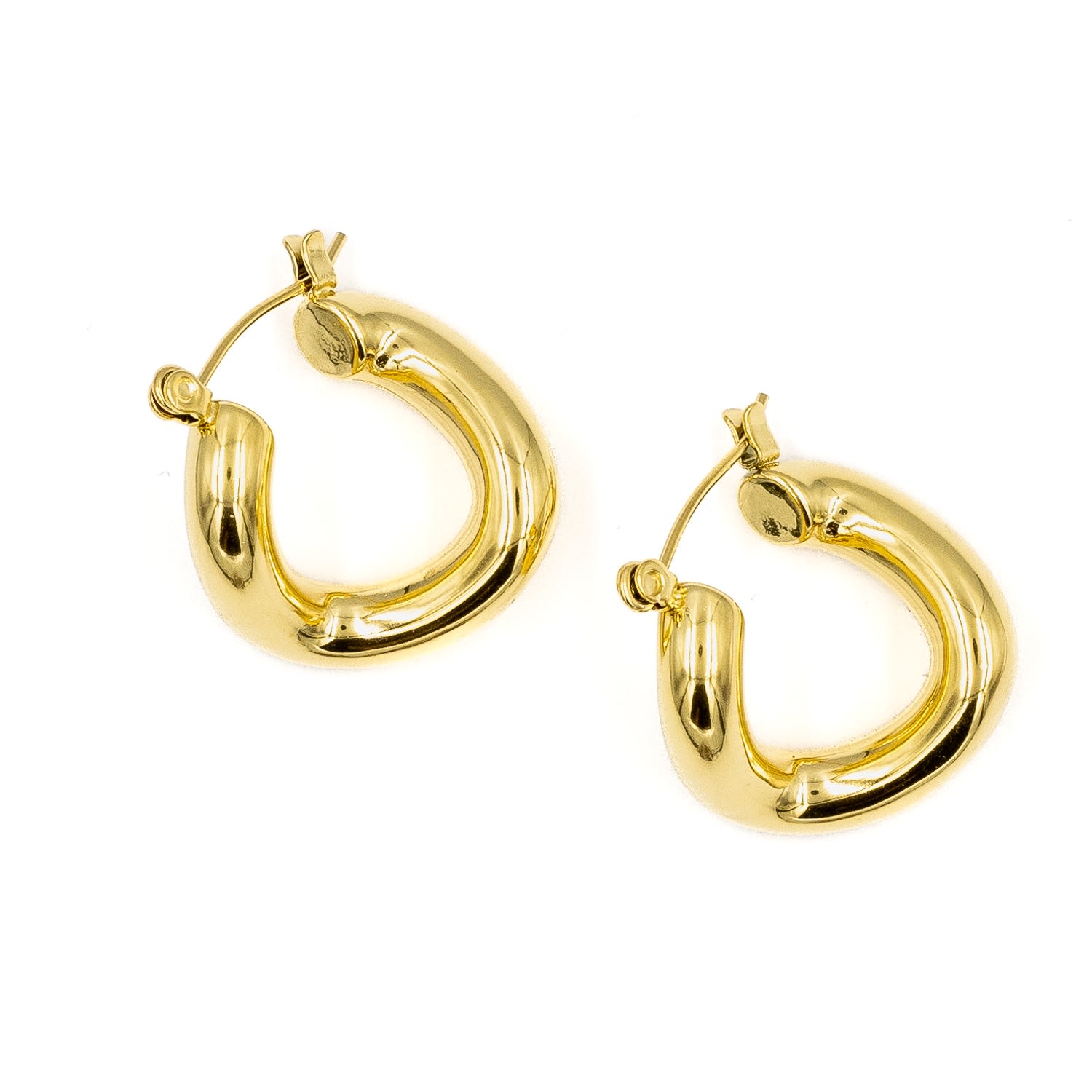 Women’s Gold Twisted Hoop Earrings Superdivajewellery