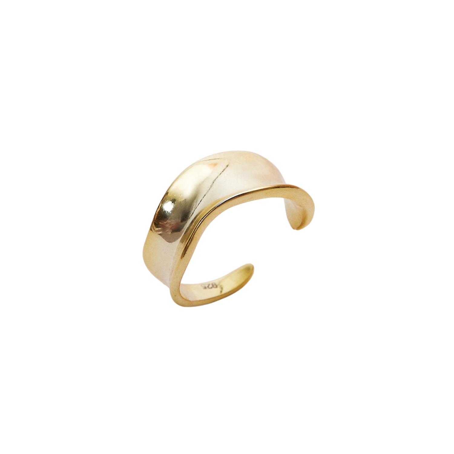 Spero London Women's Large Contour Stack Sterling Silver Ring - Gold In Gold