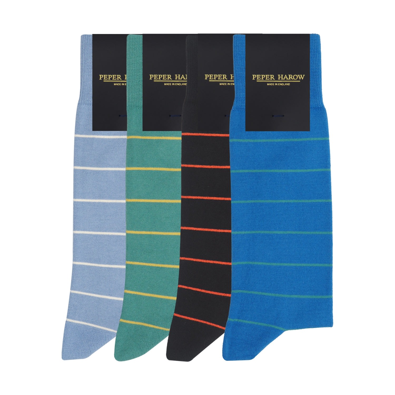 Peper Harow - Made In England Men's Thin Stripe Men's Socks Bundle In Black/blue