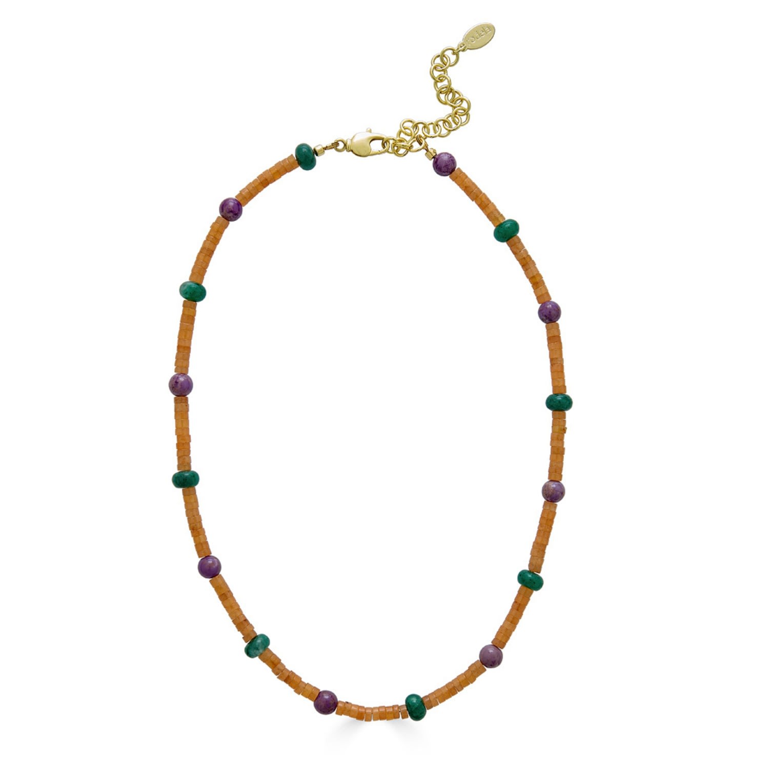 Women’s Green / Pink / Purple June Red Aventurine Lepidolite And African Jade Necklace Rodela