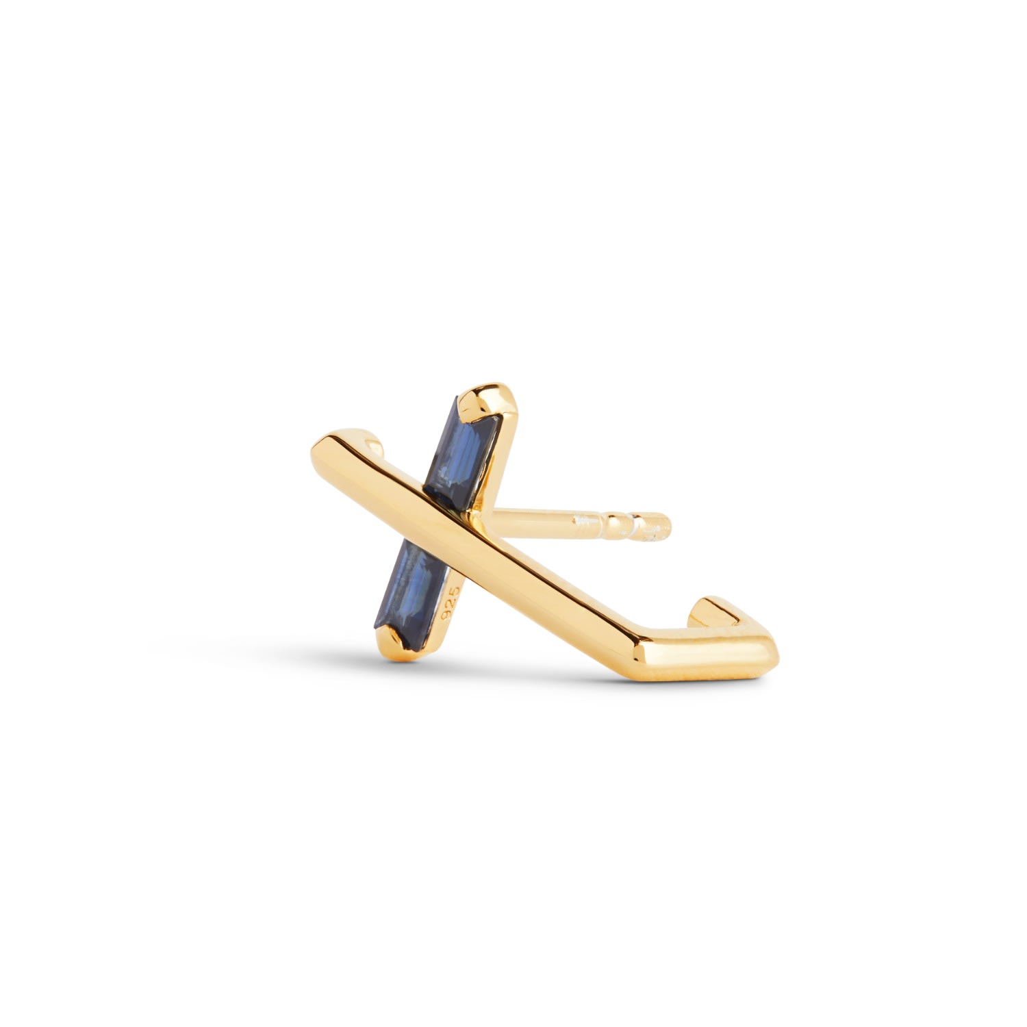 Kasun Women's Angel Kiss Earring - September - Sapphire - Gold Vermeil