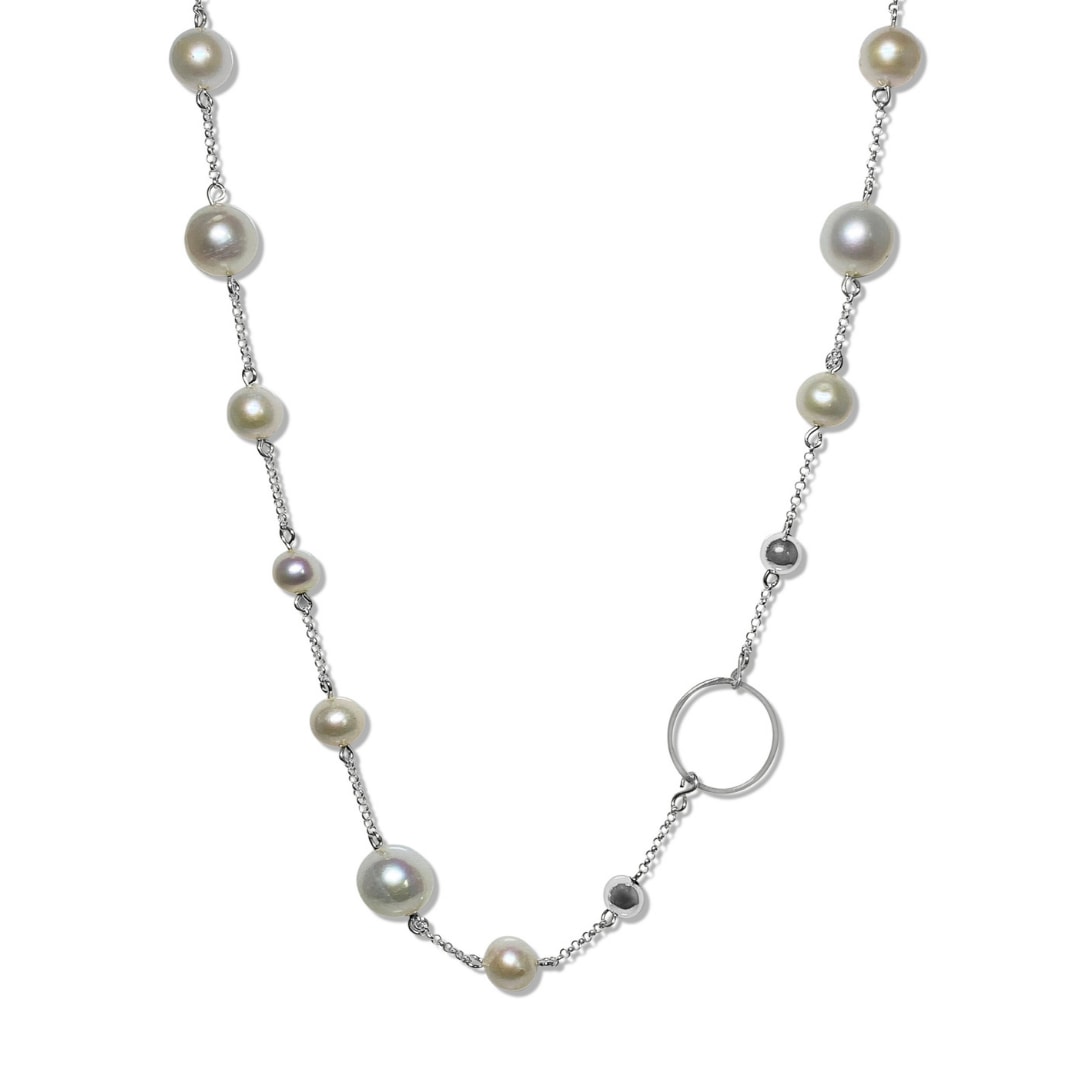 Fv Jewellery Women's White La Pierre Fresh Water Pearl Short Necklace In White