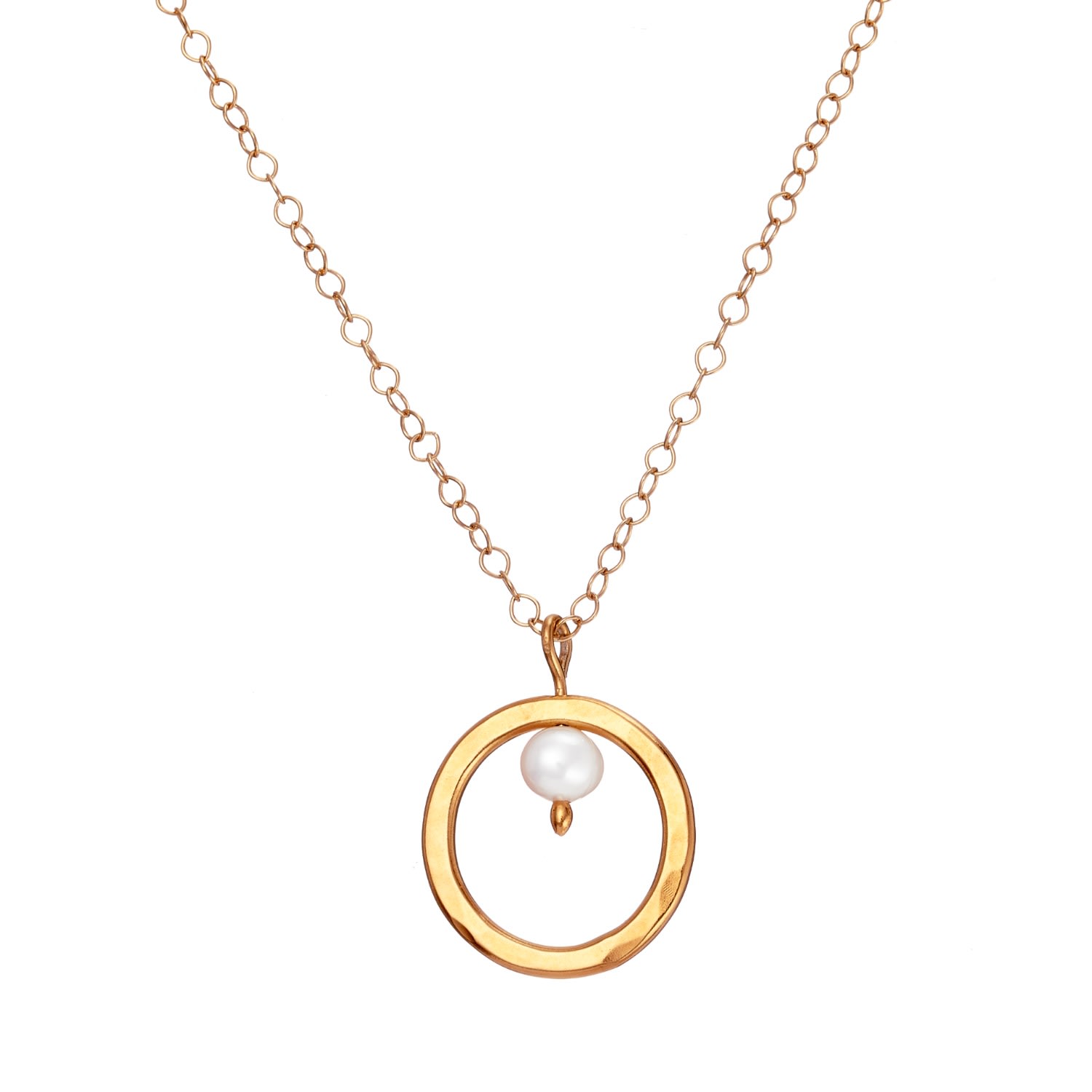 Women’s Silver Yellow Gold Plated Pearl And Circle Necklace Posh Totty Designs