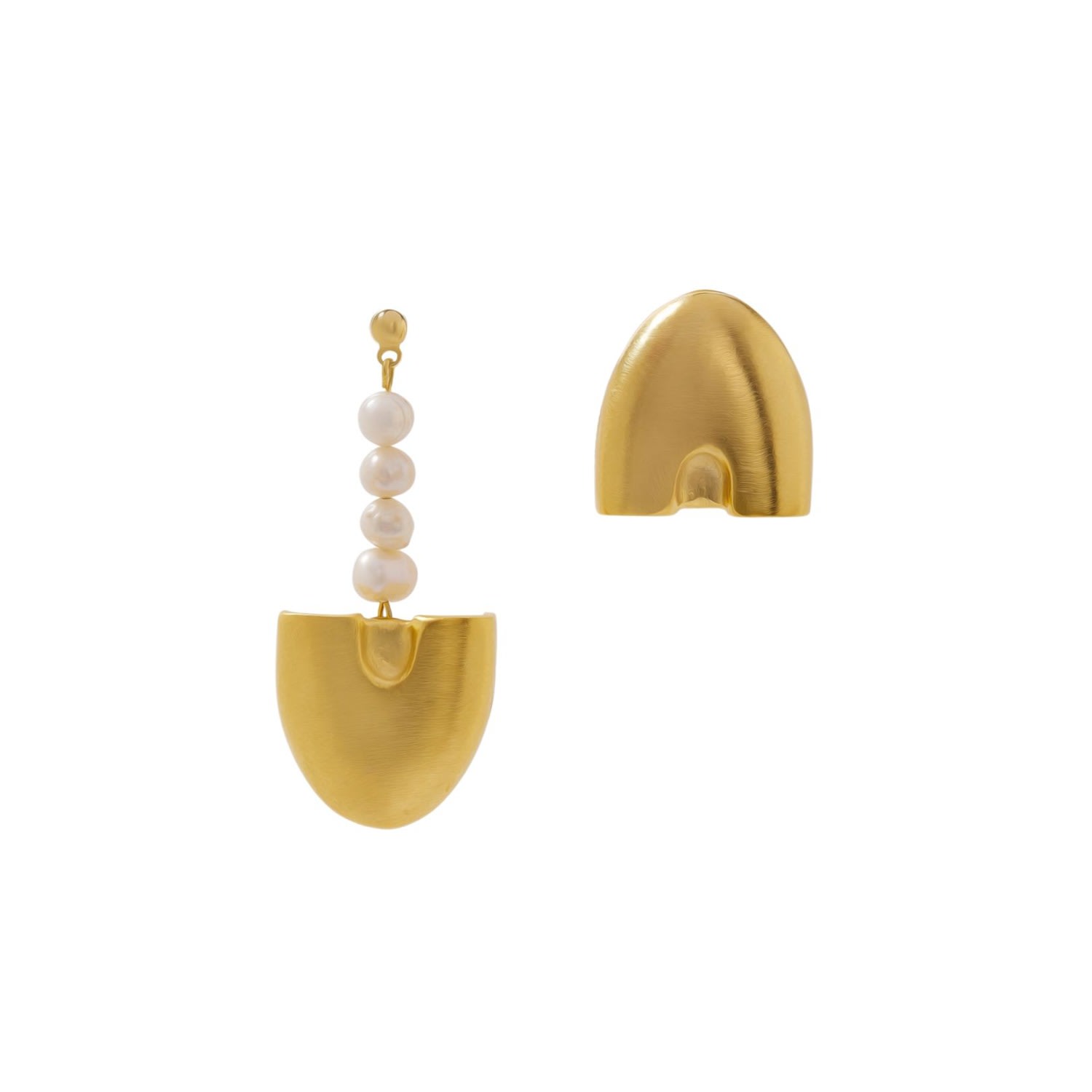 Tami&tami Women's Ten Sixty Four Studio Curvilinear Archives E Gold Earrings