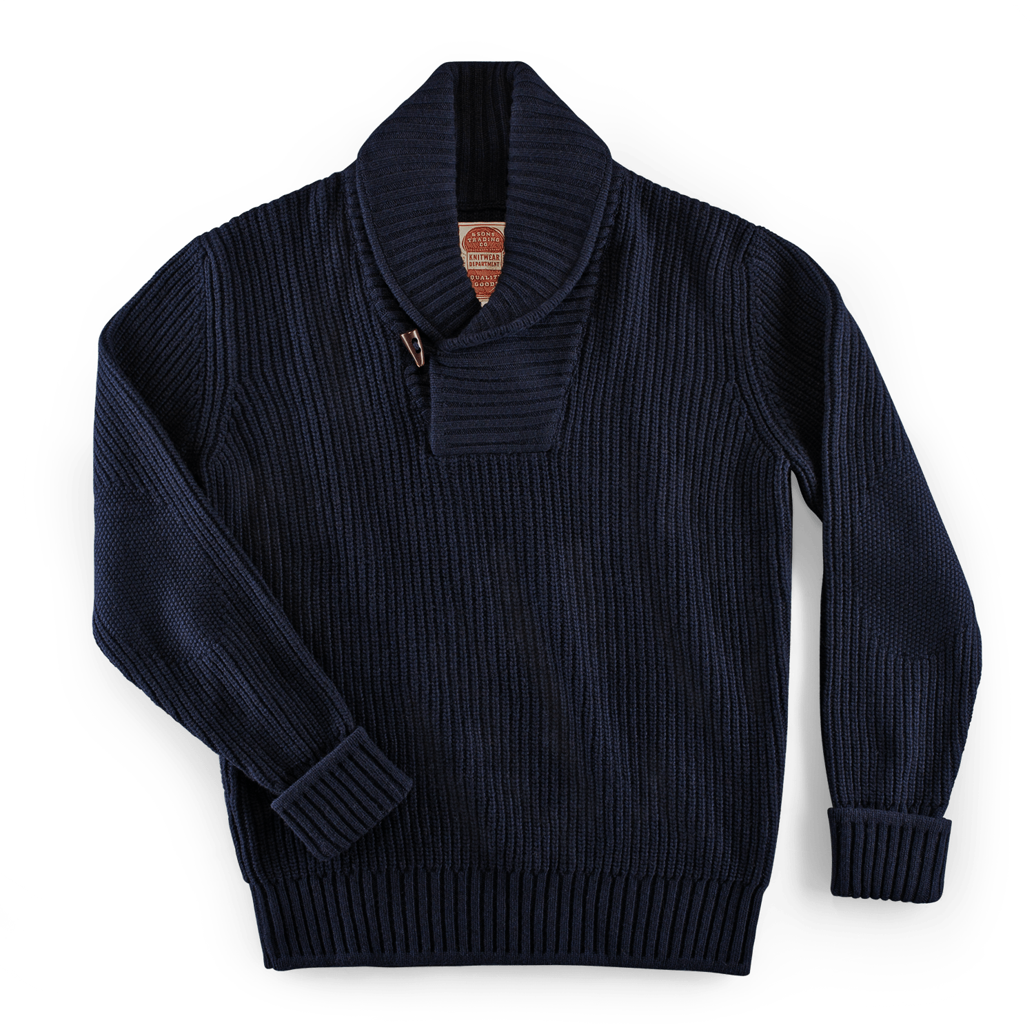 &sons Trading Co Men's &sons Port Shawl Collar Jumper Navy In Blue