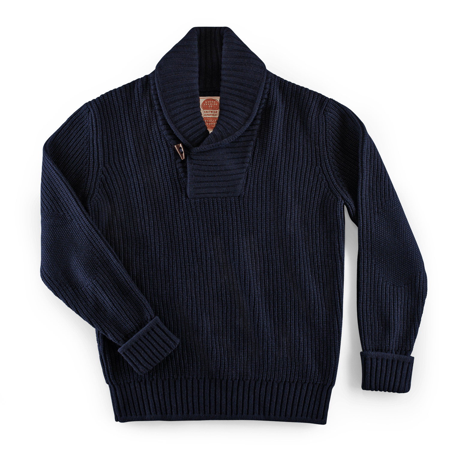 Men’s &Sons Port Shawl Collar Jumper Navy Small &Sons Trading Co