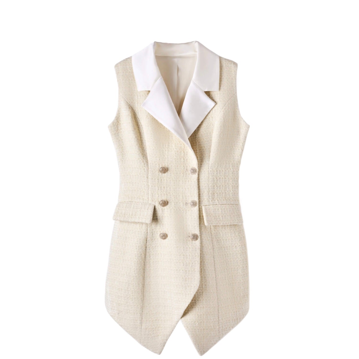 Iellele Women's Neutrals Light Tan Sleeveless Vest