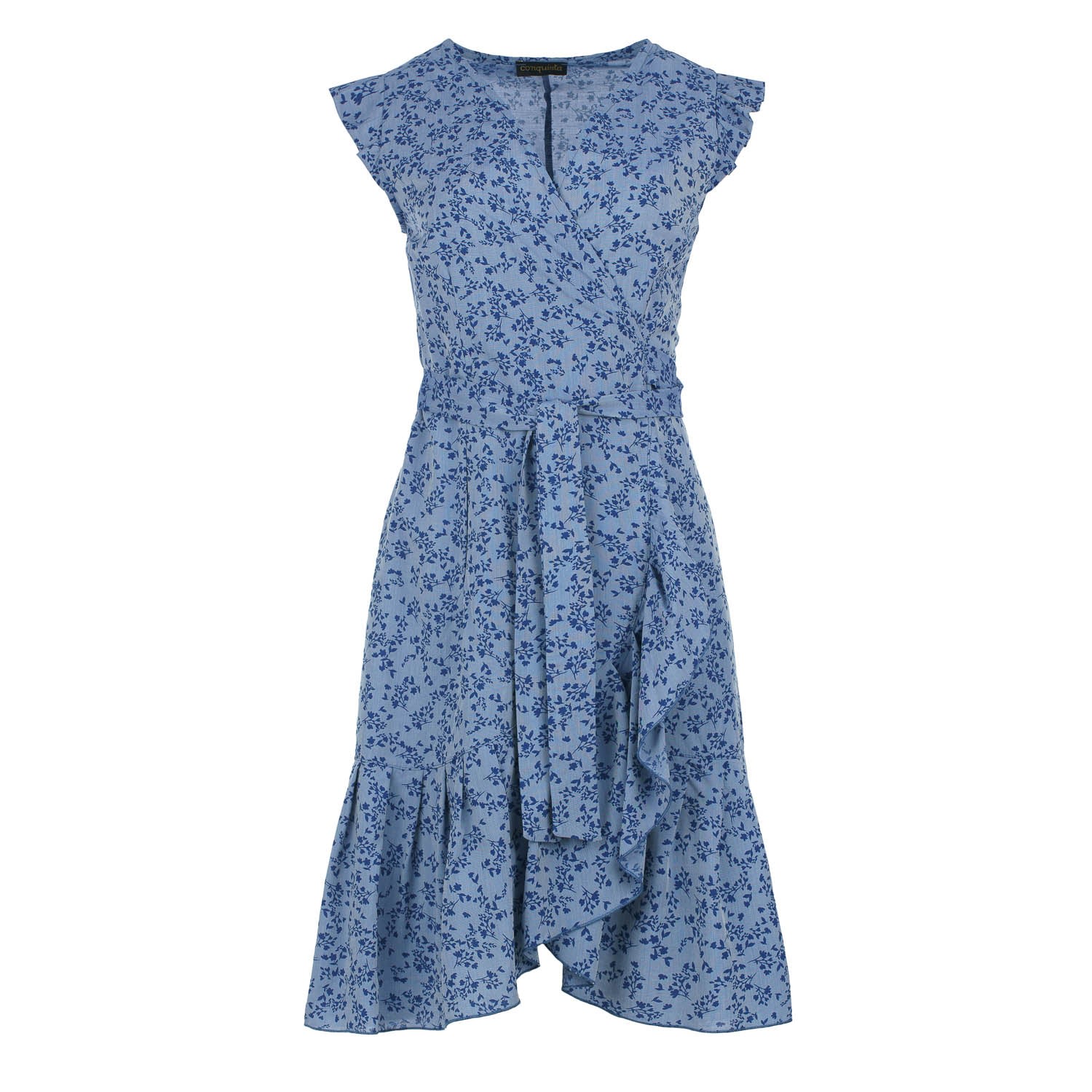 Women’s Cornflower Blue Floral Viscose Dress Extra Large Conquista