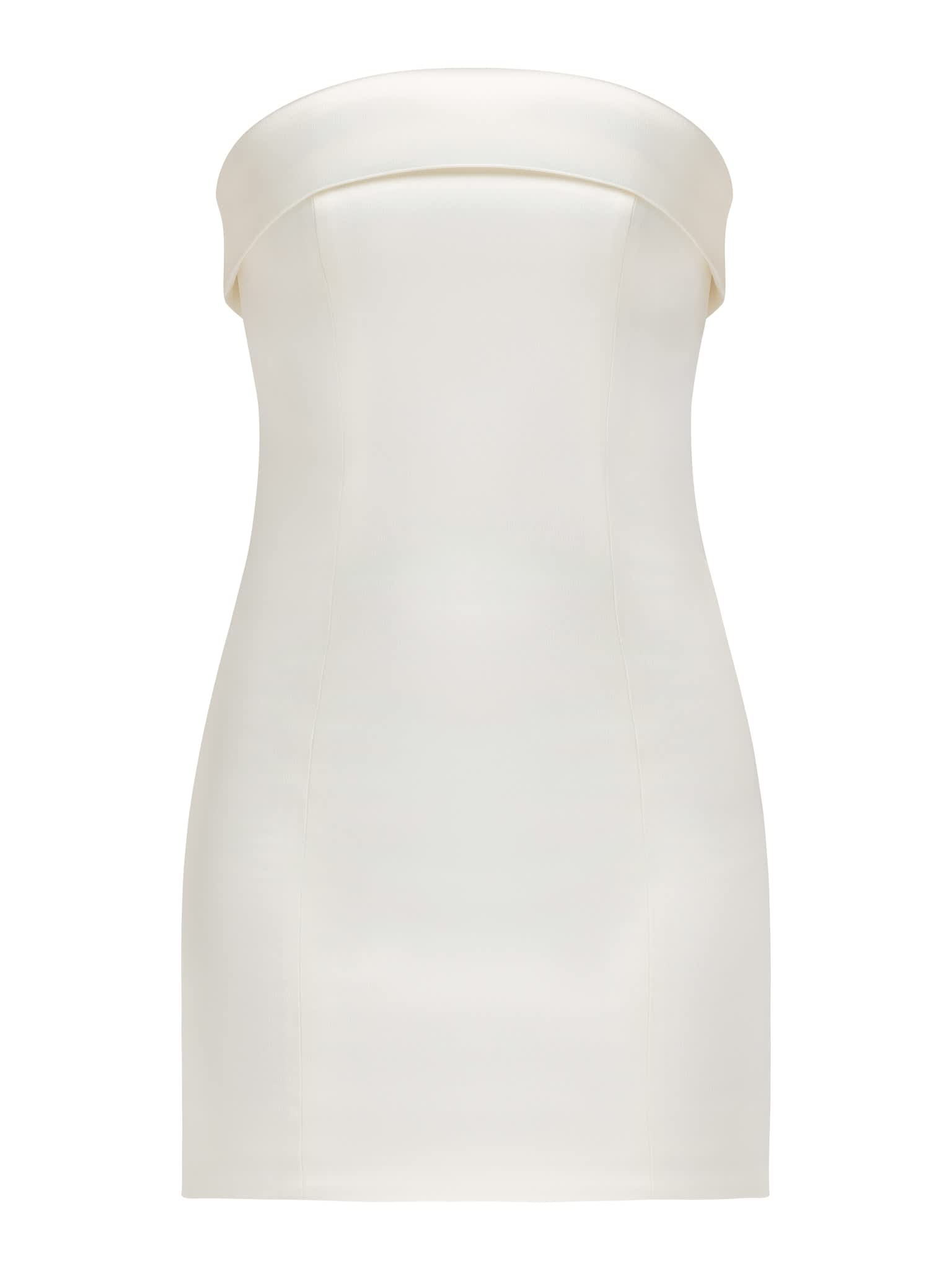 Womens Size (S) Pearl White Satiny Elegant Mini Tube Dress Strapless Padded  Bra