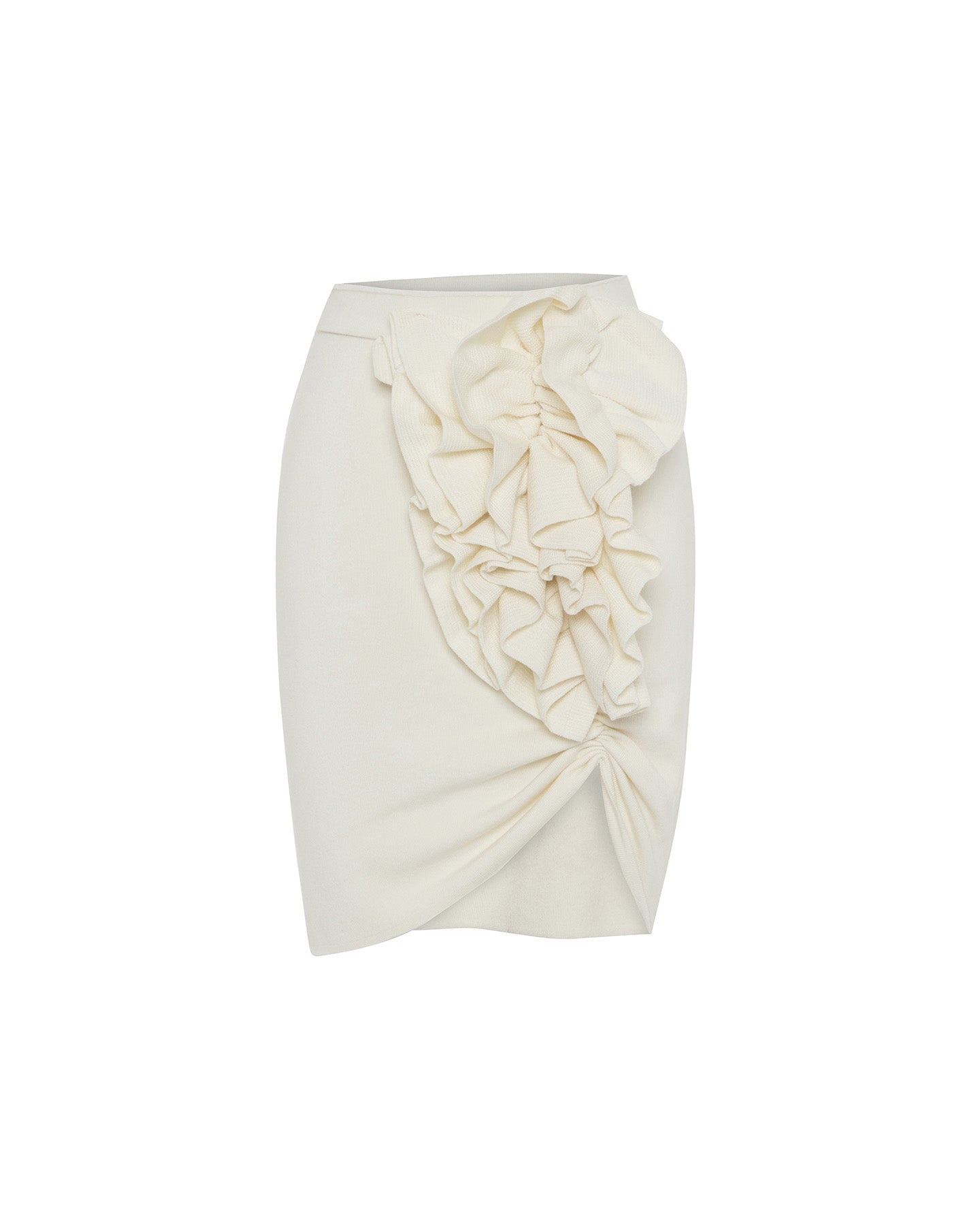 Theo The Label Women's White Nomia Ruffle Knit Skirt - Ivory In White