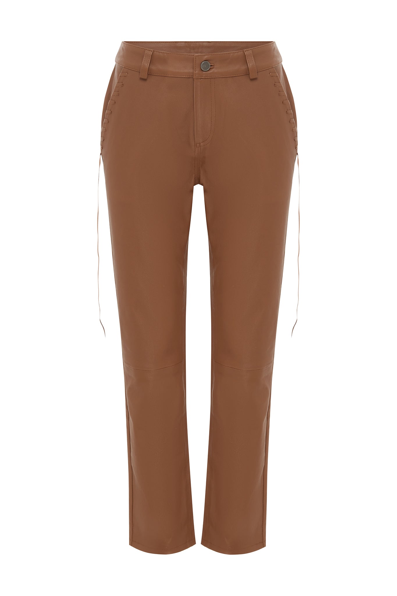 Women’s Neutrals / Brown The Bondi Slouch Pant Golden Brown Stretch Leather Extra Small West 14Th