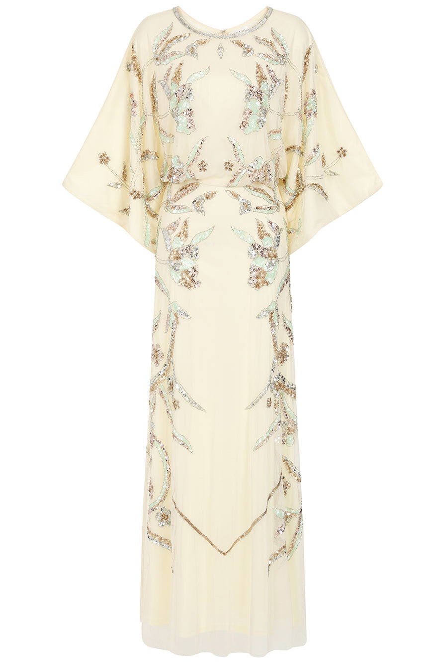 Frock And Frill Women's Neutrals Suvi Embellished Maxi Dress