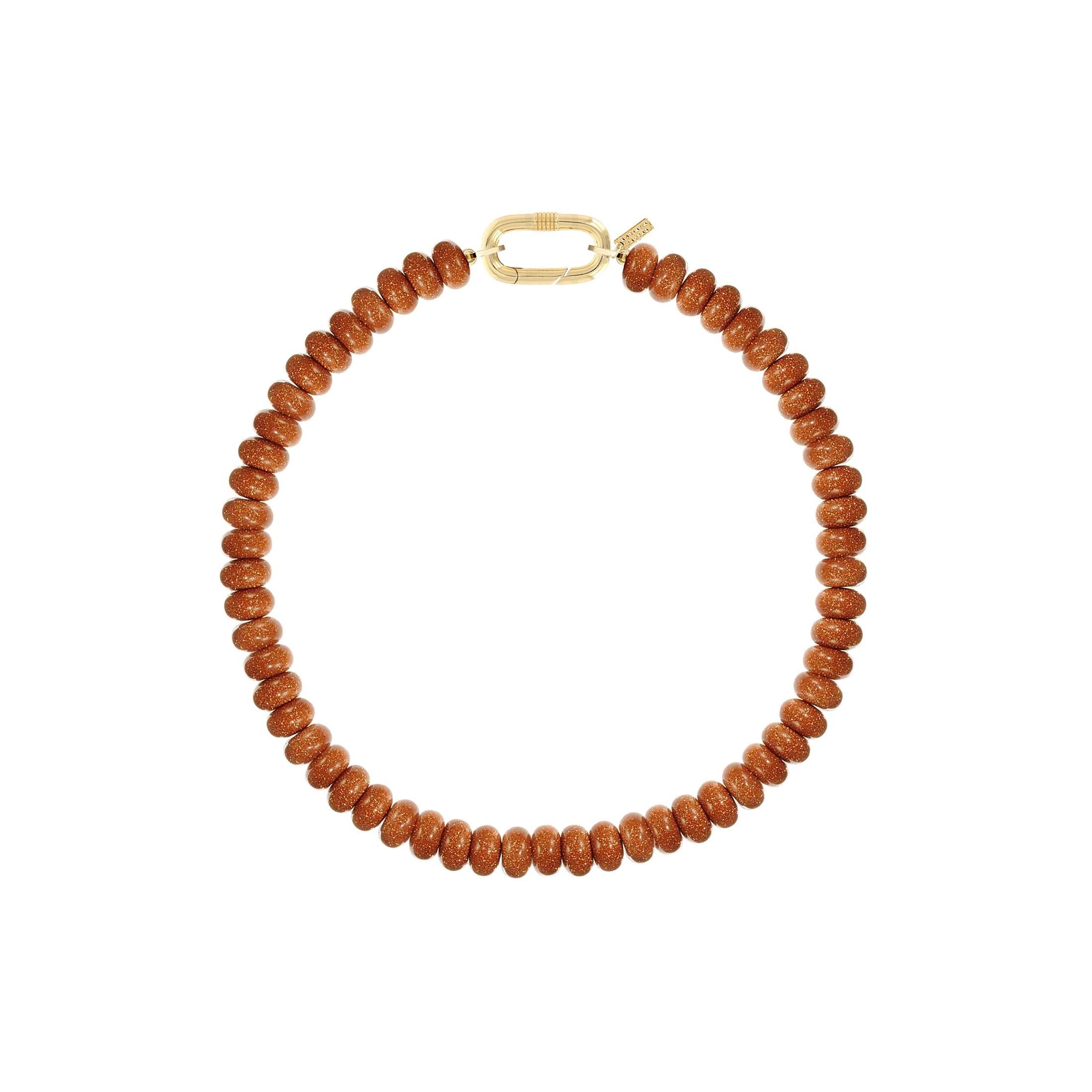 Adriana Pappas Designs Women's Gold / Brown Goldstone Necklace In Multi