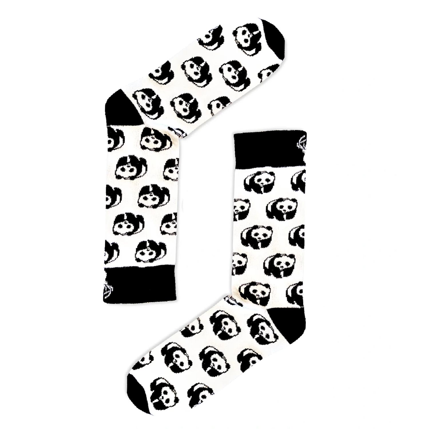 Aloha From Deer Women's Black / White Pandas Cotton Socks In Multi