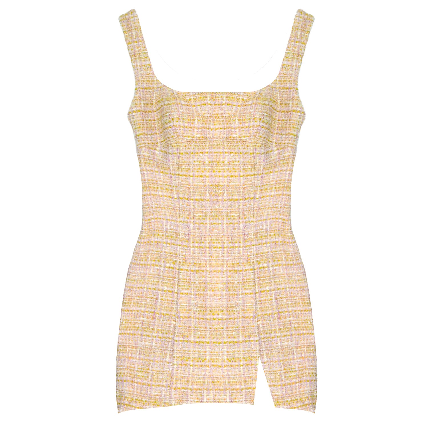 28natelier Women's White / Yellow / Pink The Tweed Dress In Multi