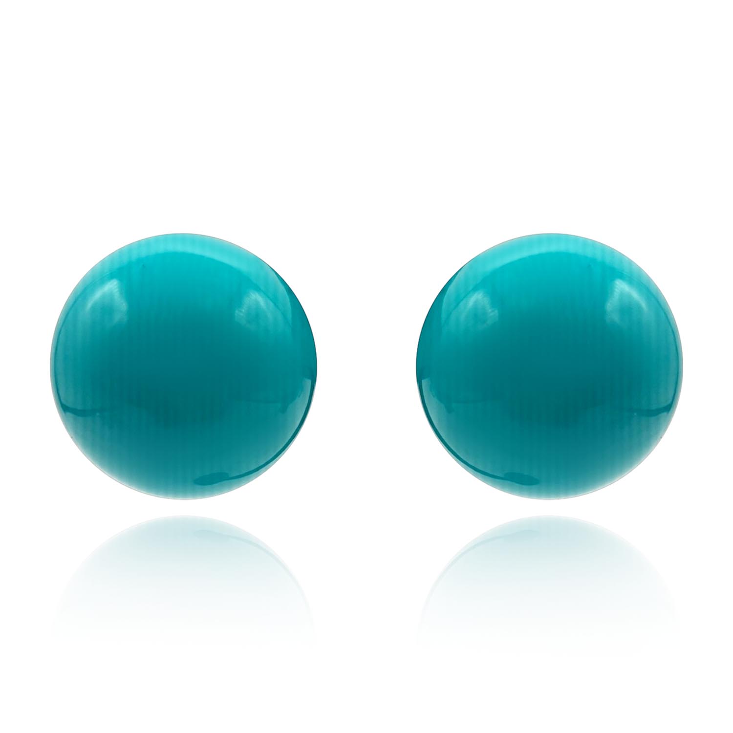 Women’s Blue Turquoise Italian Resin Gumball Clip-On Earrings Michael Nash Jewelry
