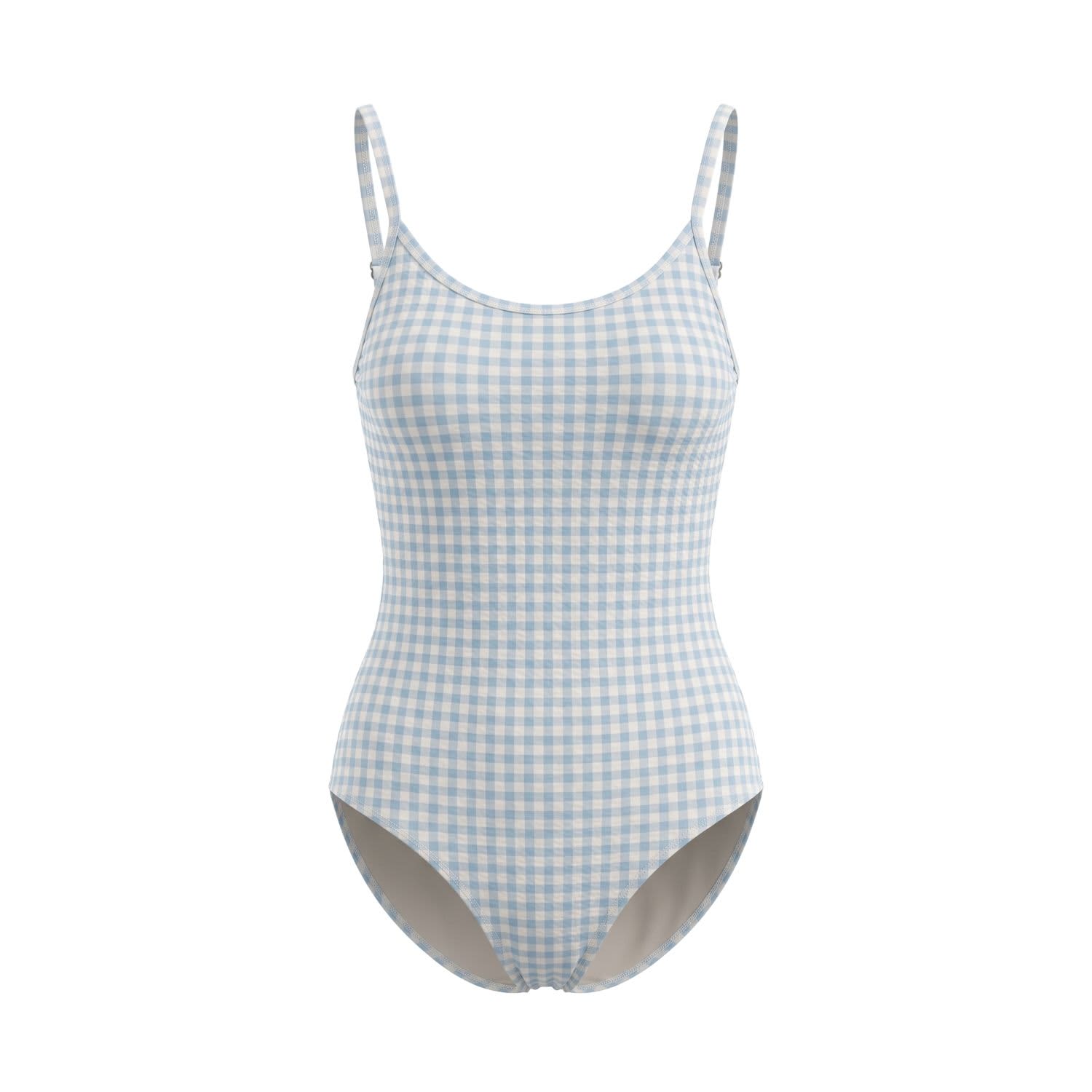 Sky Gingham Tank One-Piece | Lime Ricki Swimwear | Wolf & Badger