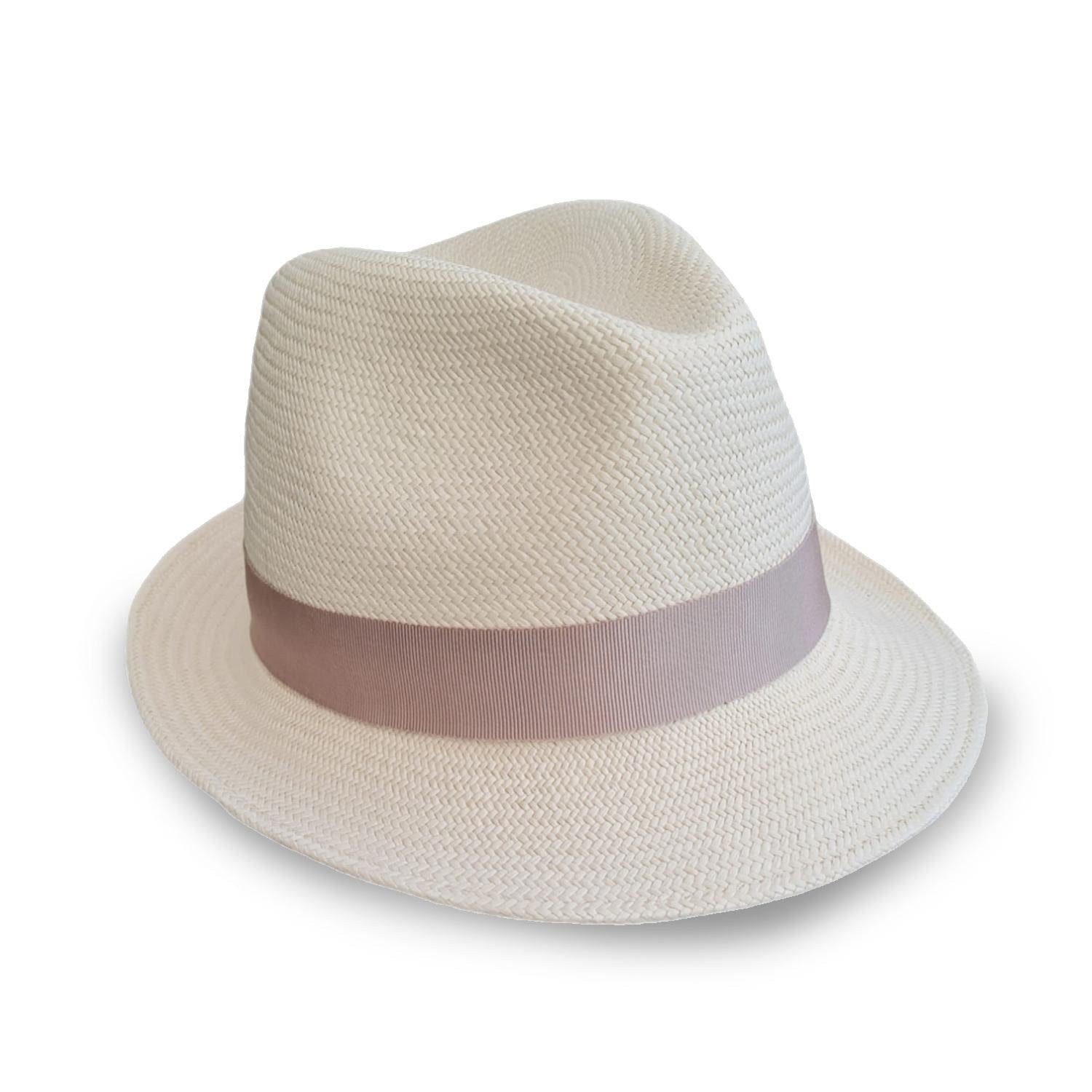 Women’s Neutrals Panama Cruz, Genuine Panama Hat With Its Champagne Gros-Grain Ribbon Medium Mister Miller - Master Hatter