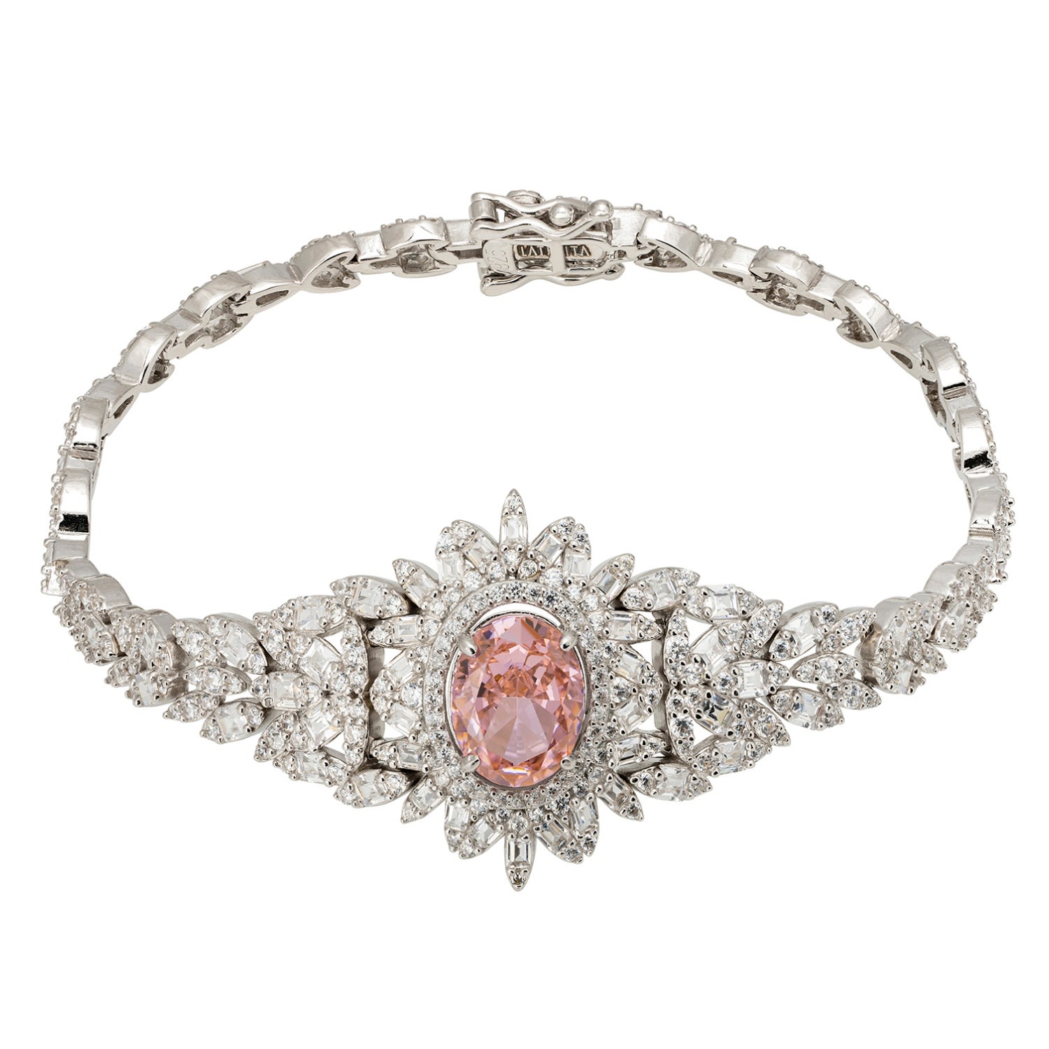 Women’s Pink / Purple / Silver Soraya Statement Bracelet Morganite Silver Latelita