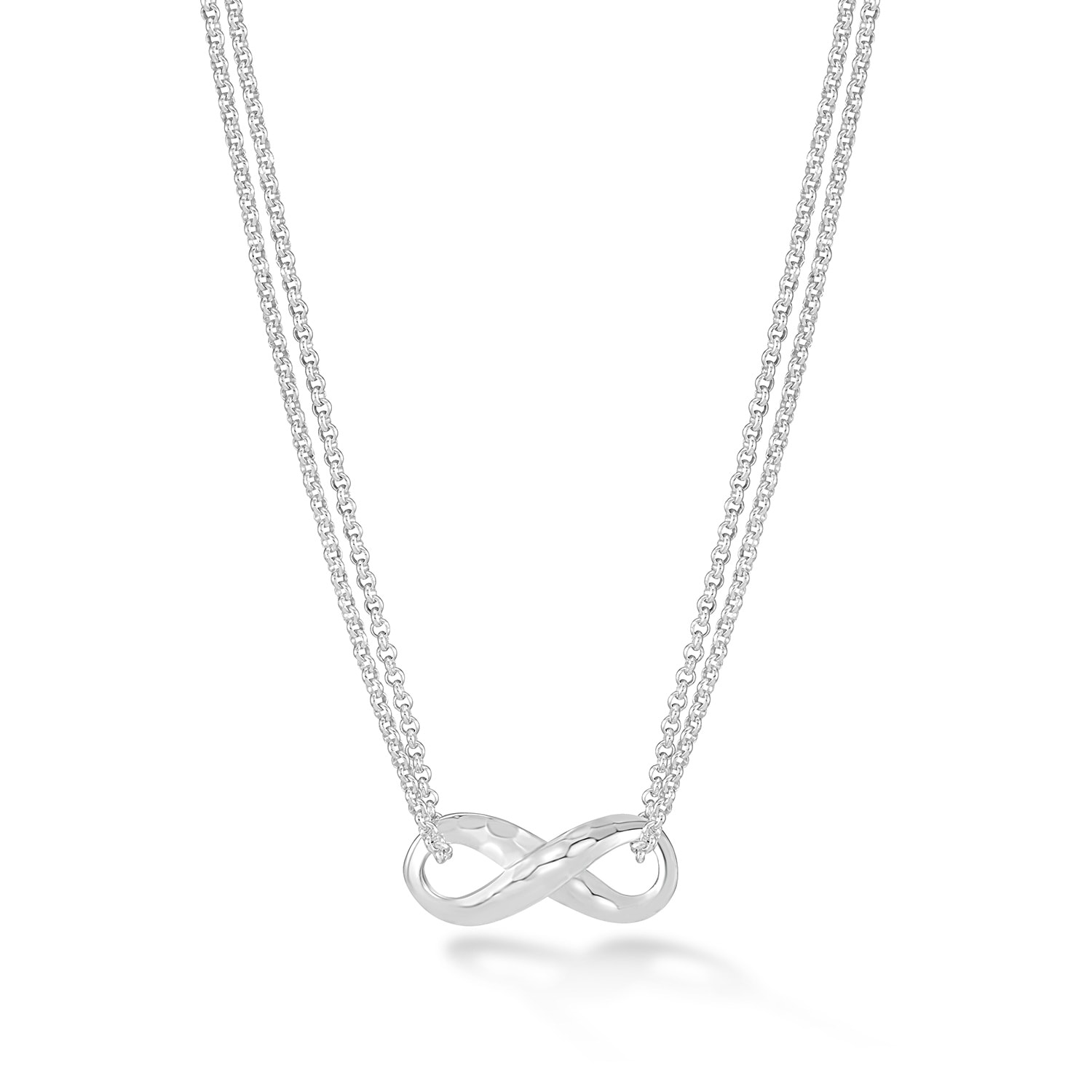 Dower & Hall Entwined Infinity Pendant Necklace In Silver
