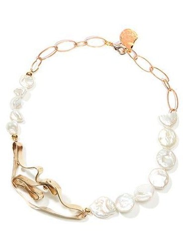 Women’s Gold Pearl Winding Necklace Nectar Nectar