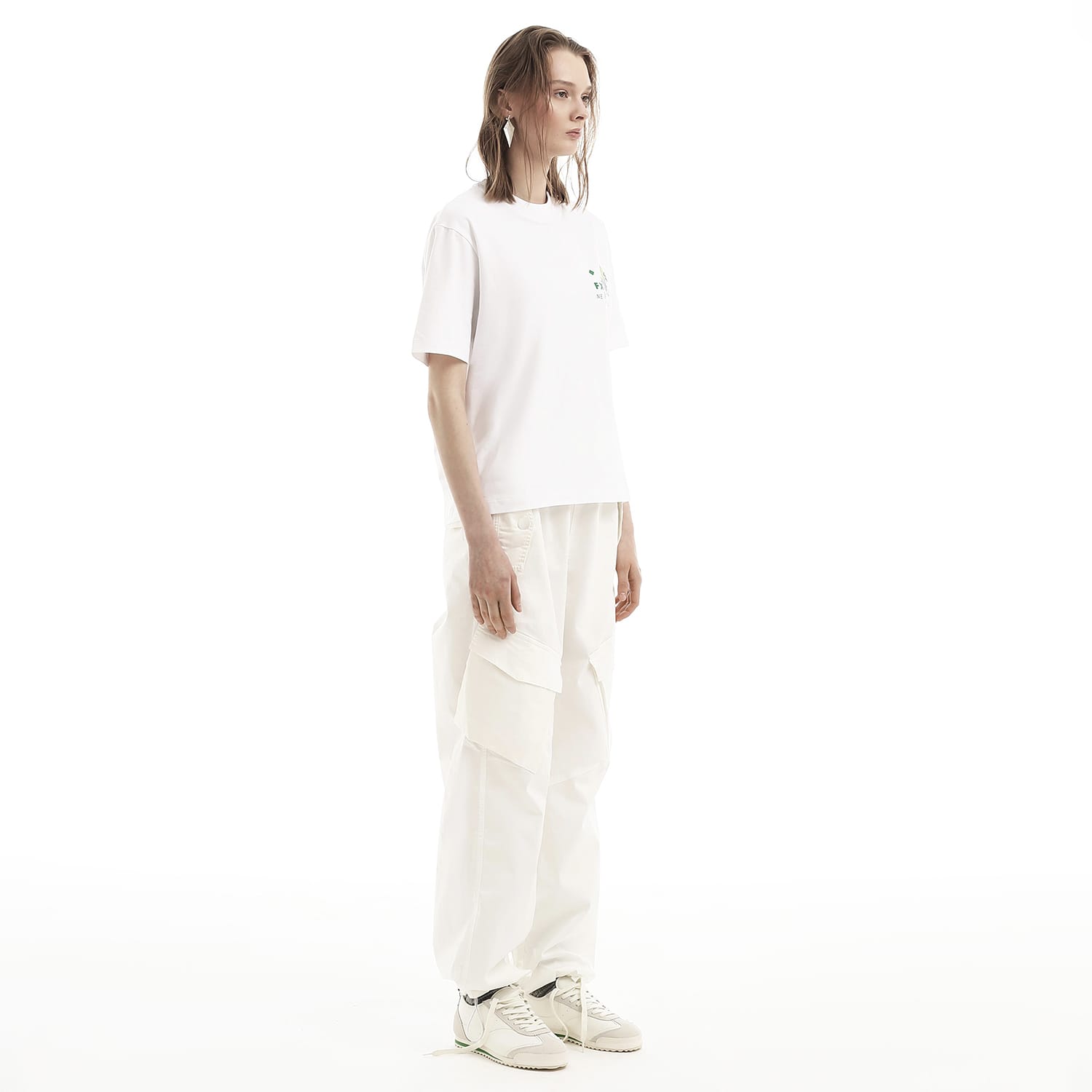 Unisex White Cargo Pants | FOXYLAB NEW YORK | Wolf & Badger