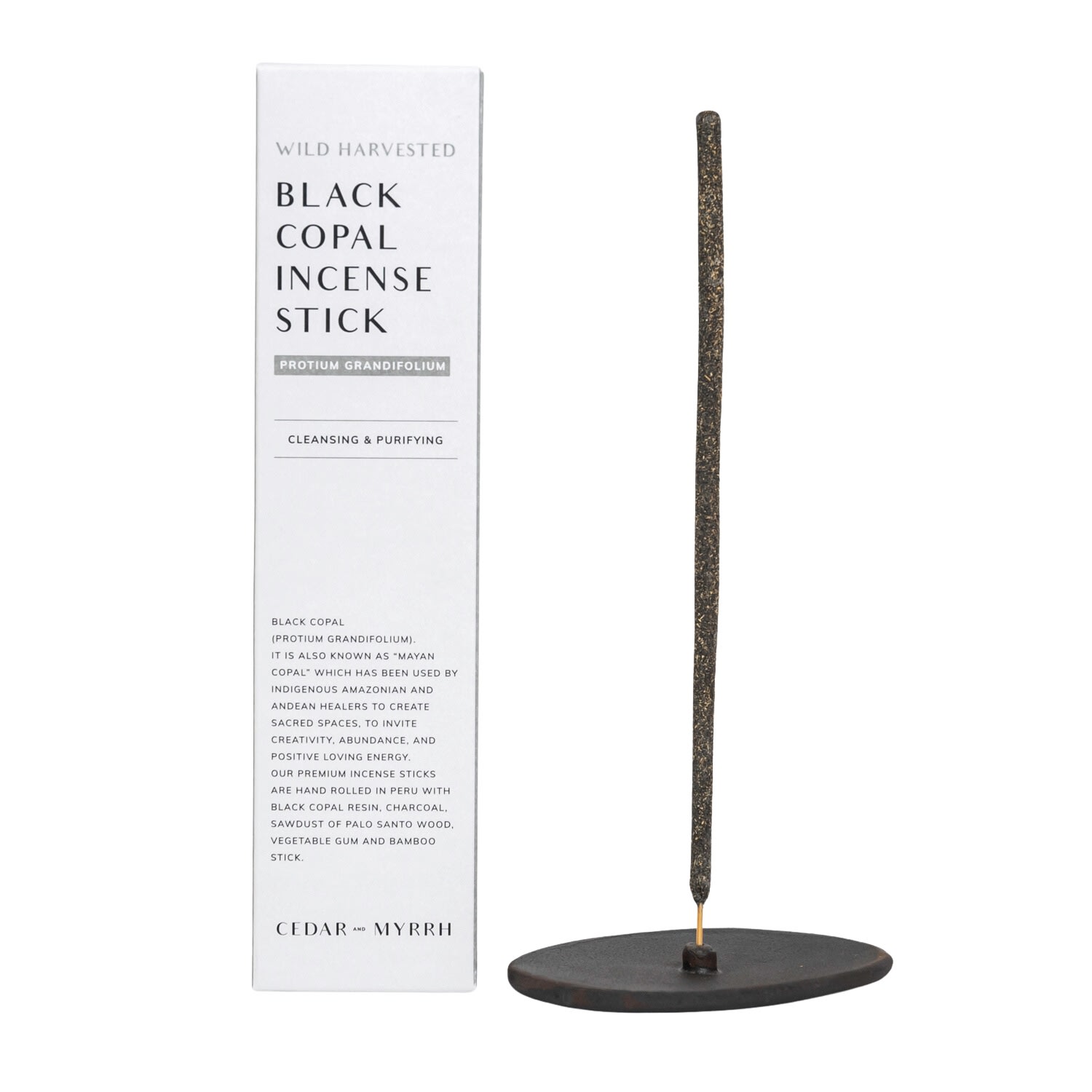 Black Copal Incense + Raw Black Incense Holder One Size Cedar and Myrrh