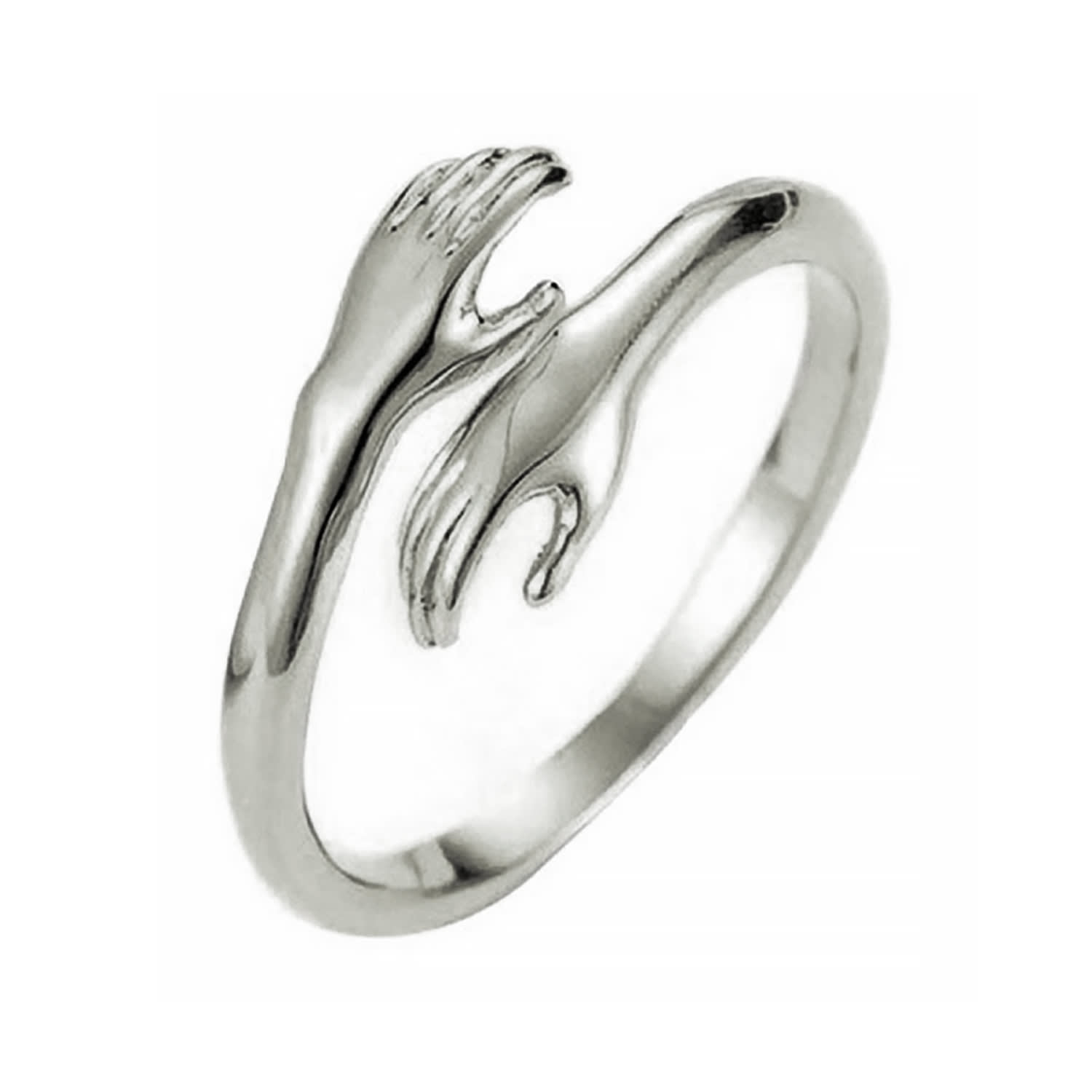Shaded The Label Women's Hugging Hands Wraparound Sterling Silver Ring