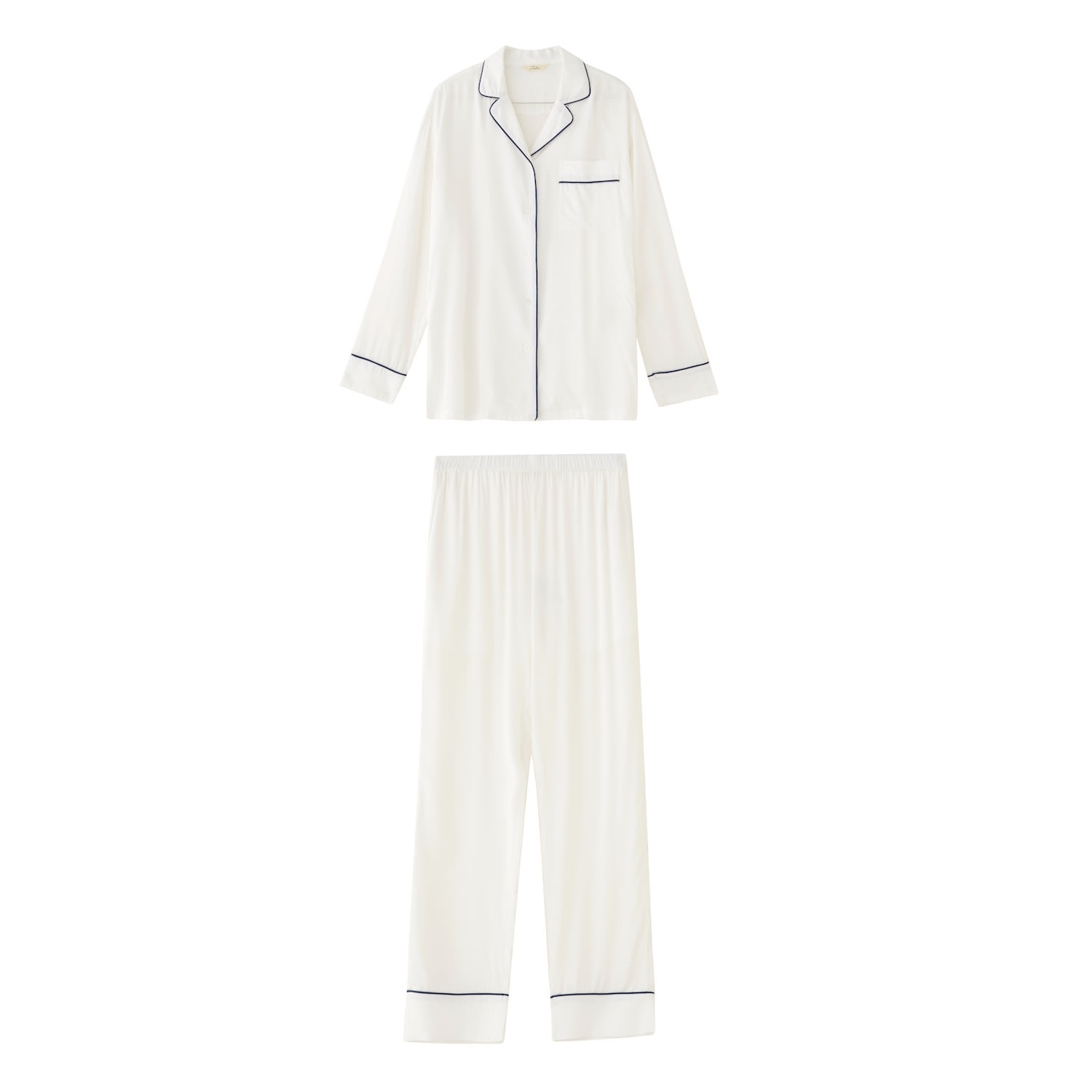 Women’s Comfort Bamboo Pajama Set - White Large Notlabeled