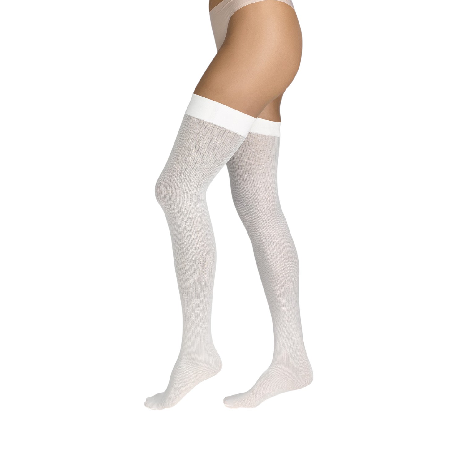 Women's White The Rib | Coconut Overknees | S/M | Hedoine