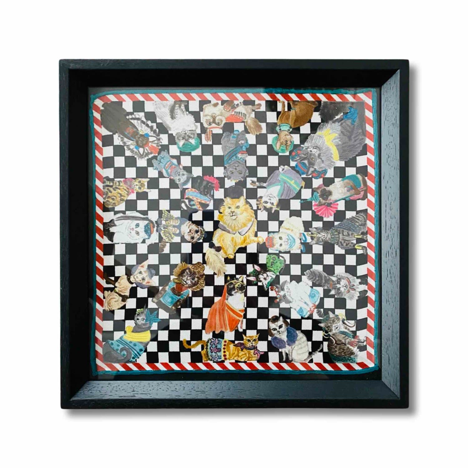 Un Poco Cat Lovers Framed Silk Scarf