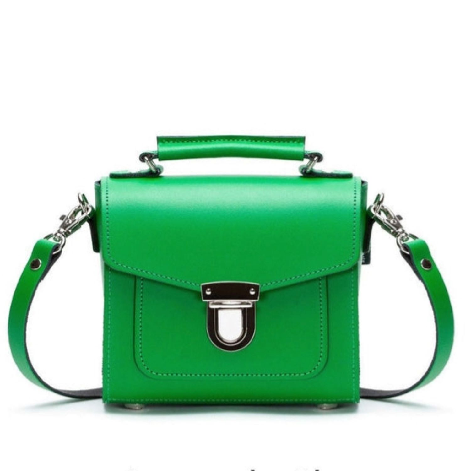 Women’s Handmade Leather Sugarcube Plus - Green One Size Zatchels