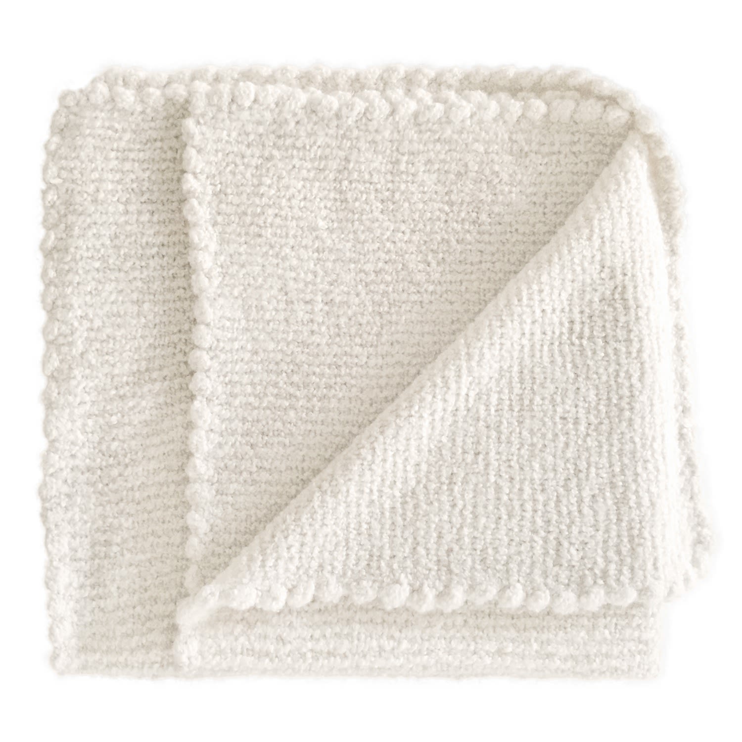 Let It Snow Hand-Knitted Cashmere Boucl Baby Blanket In Warm White Grace Cashmere Zurich