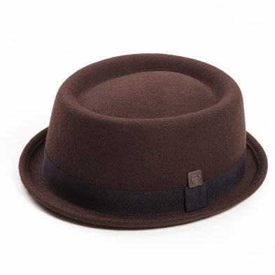 Dasmarca Hats Men's Jack Brown Felt Skimpy Brim Short Brim Rude Boy Mod Style Porkpie Hat In Brown