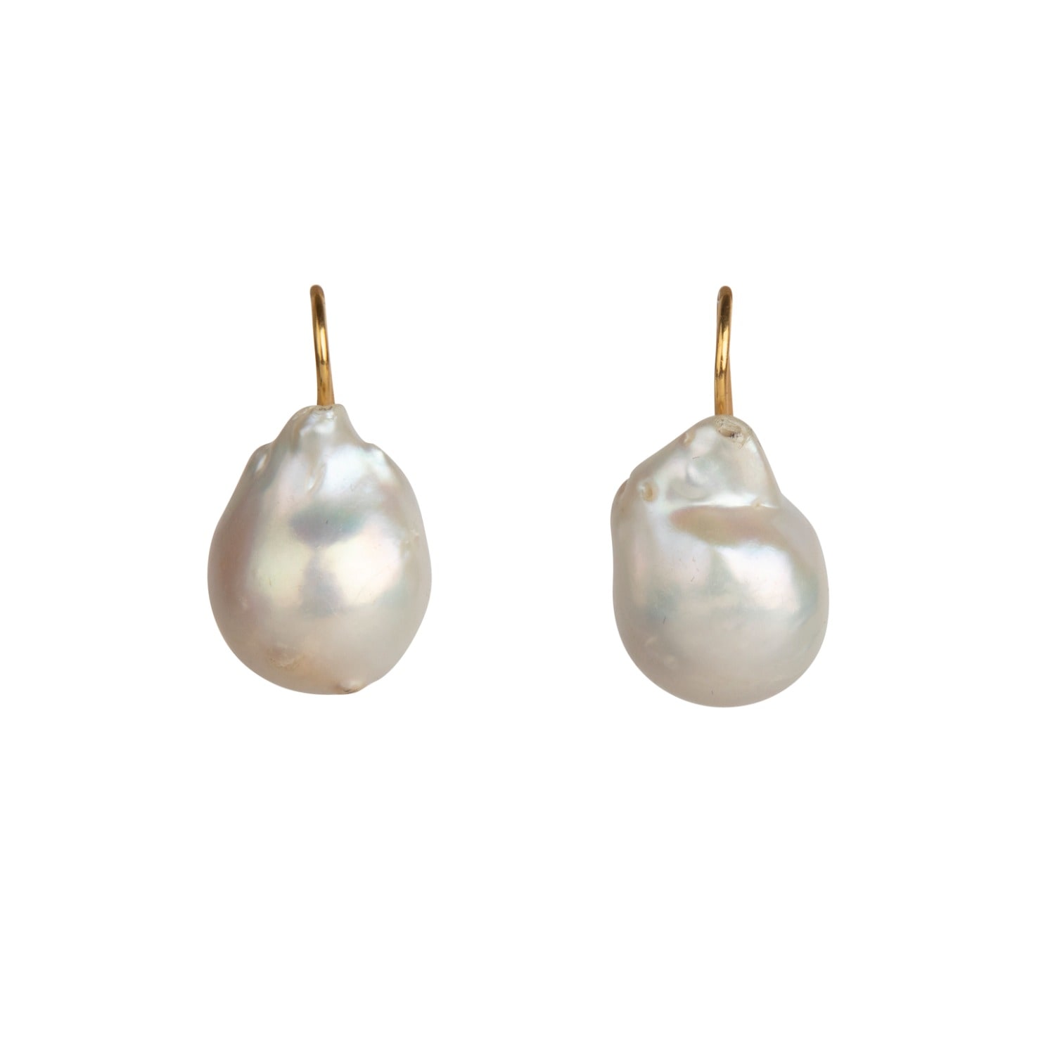 Bounkit Women's White / Gold Perla Earrings
