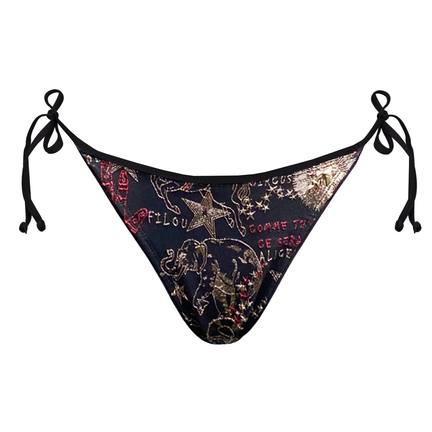 Geegee Collection Women's Black Circus Bikini Bottoms