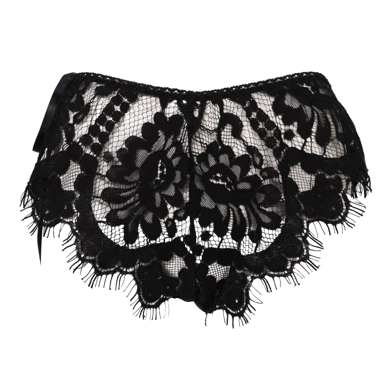 Women’s Black Suki Super Soft Eyelash-Lace French Knicker With Tie Side Medium Belle-Et-Bonbon