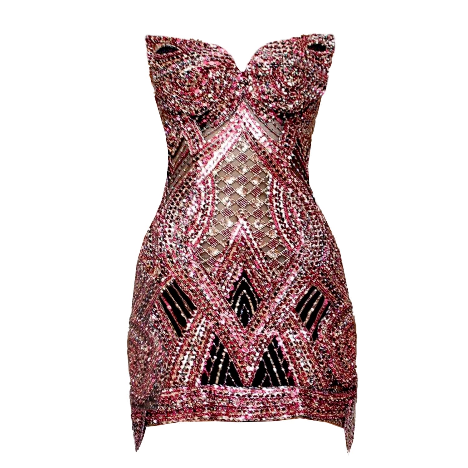 Angelika Jozefczyk Women's Purple Mosaic Sequin Mini Dress In Pink