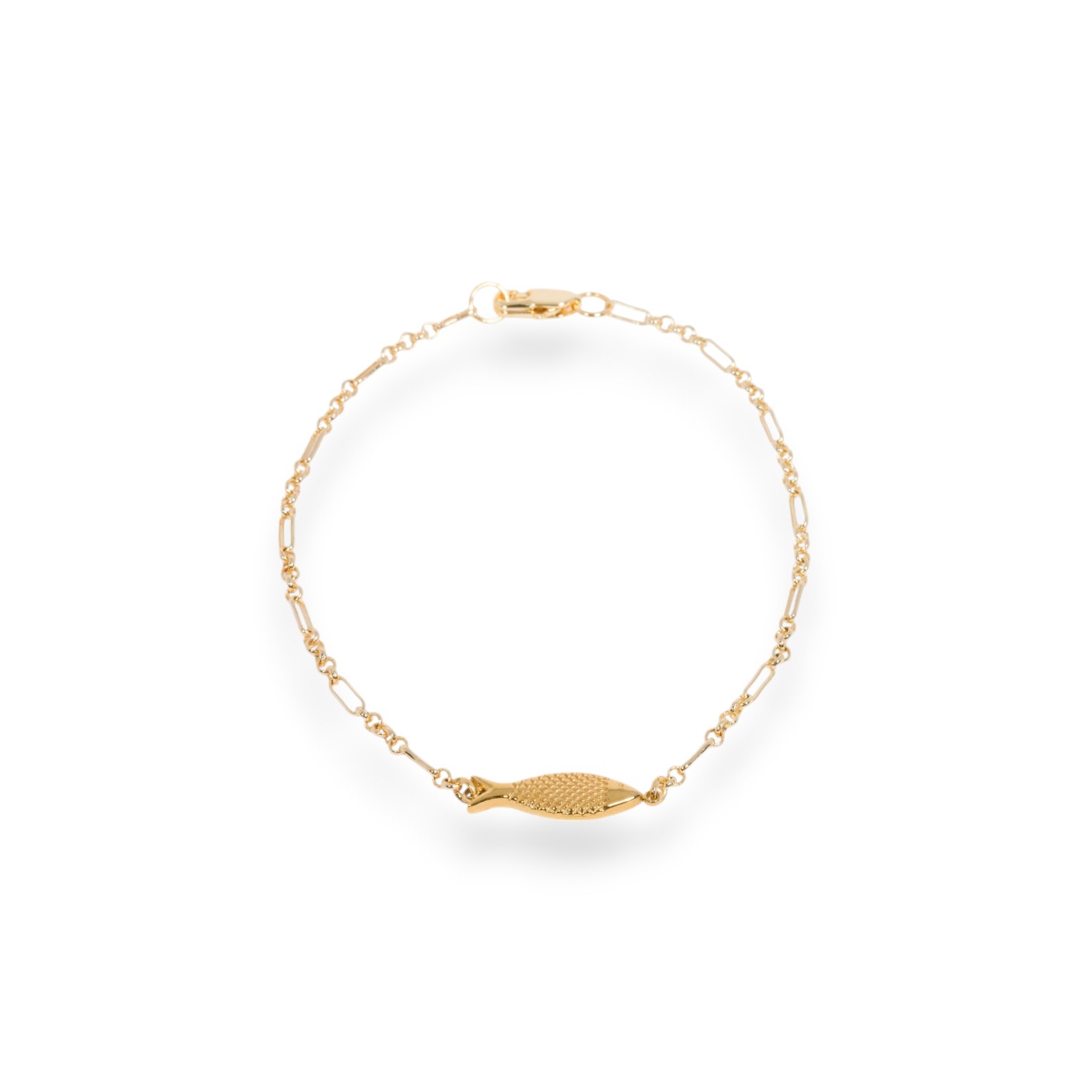 Alexie Of Athens Women's Gold Flow Fish Chain Bracelet