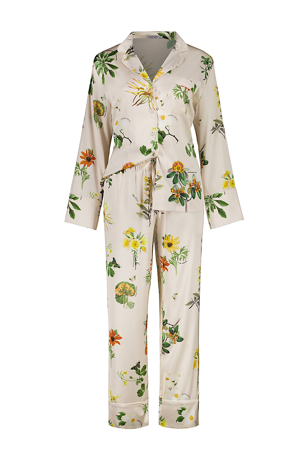 Women’s Elle Garden Print Satin Set Medium Gingerlilly Sleepwear