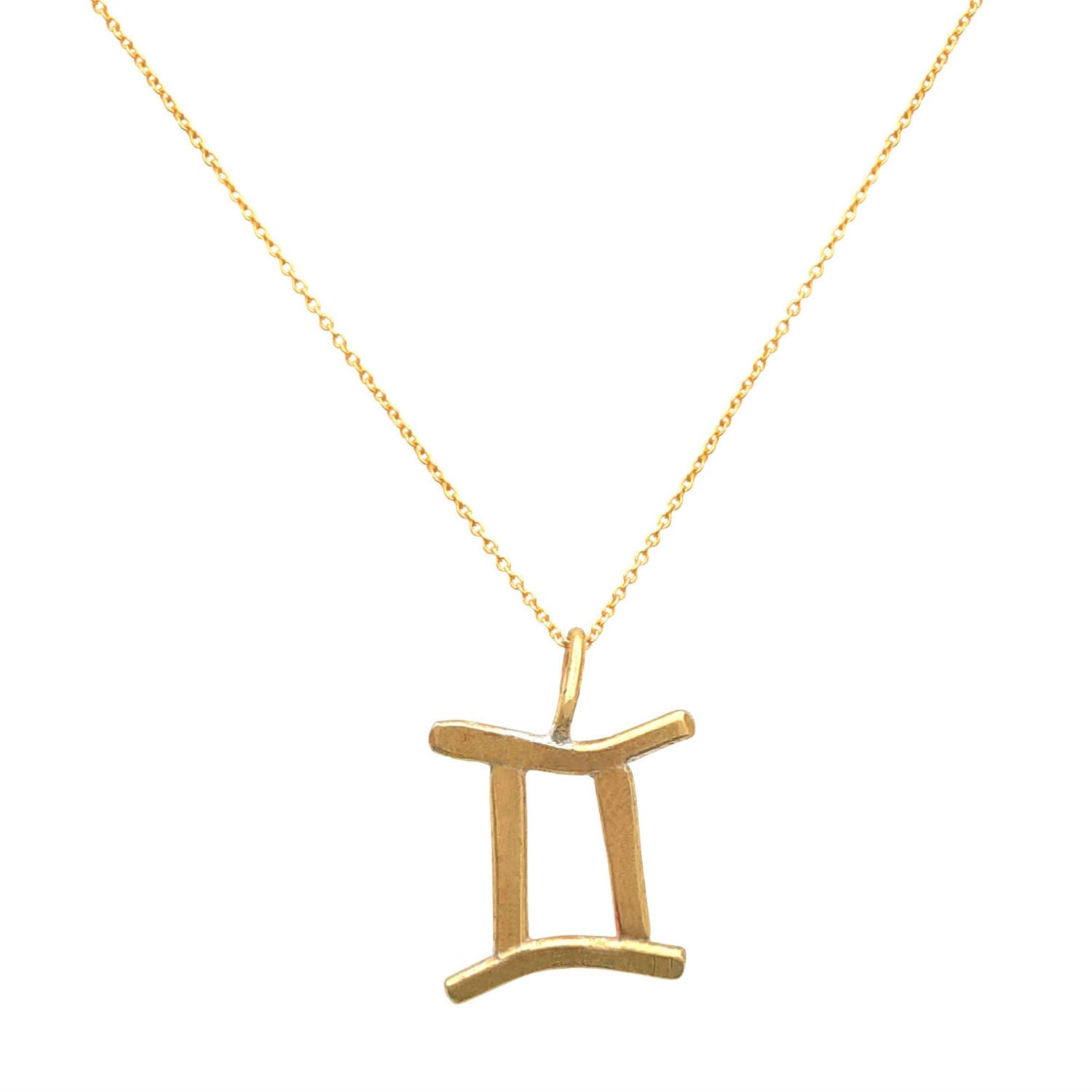 Lily Flo Jewellery Women's Gemini Yellow Gold Pendant Necklace
